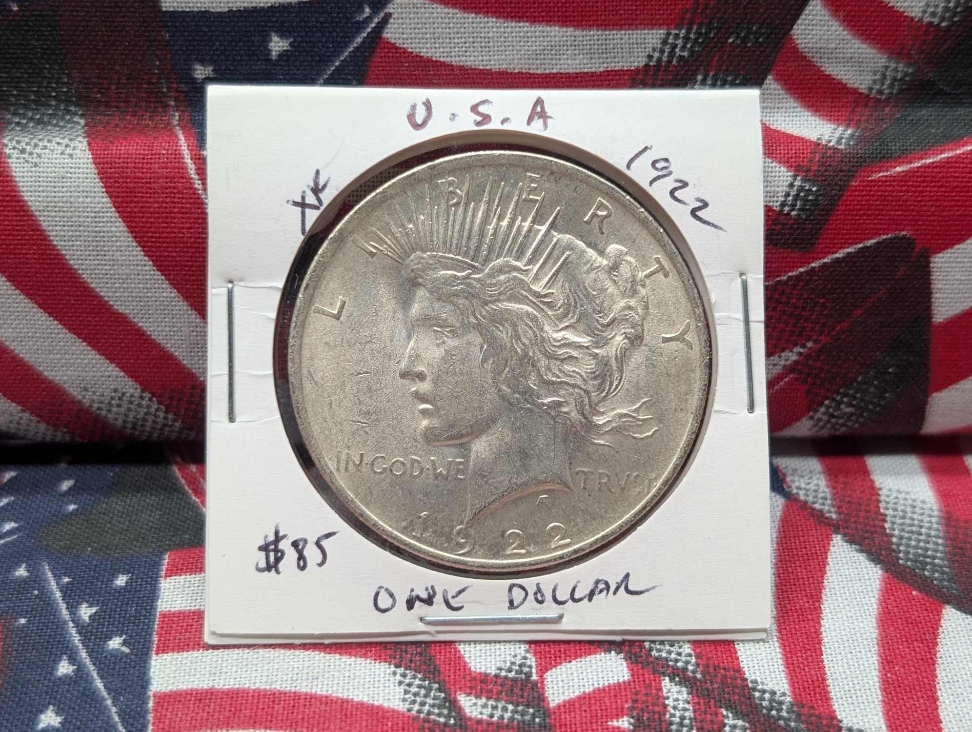 1922 Peace 90% Silver Dollar