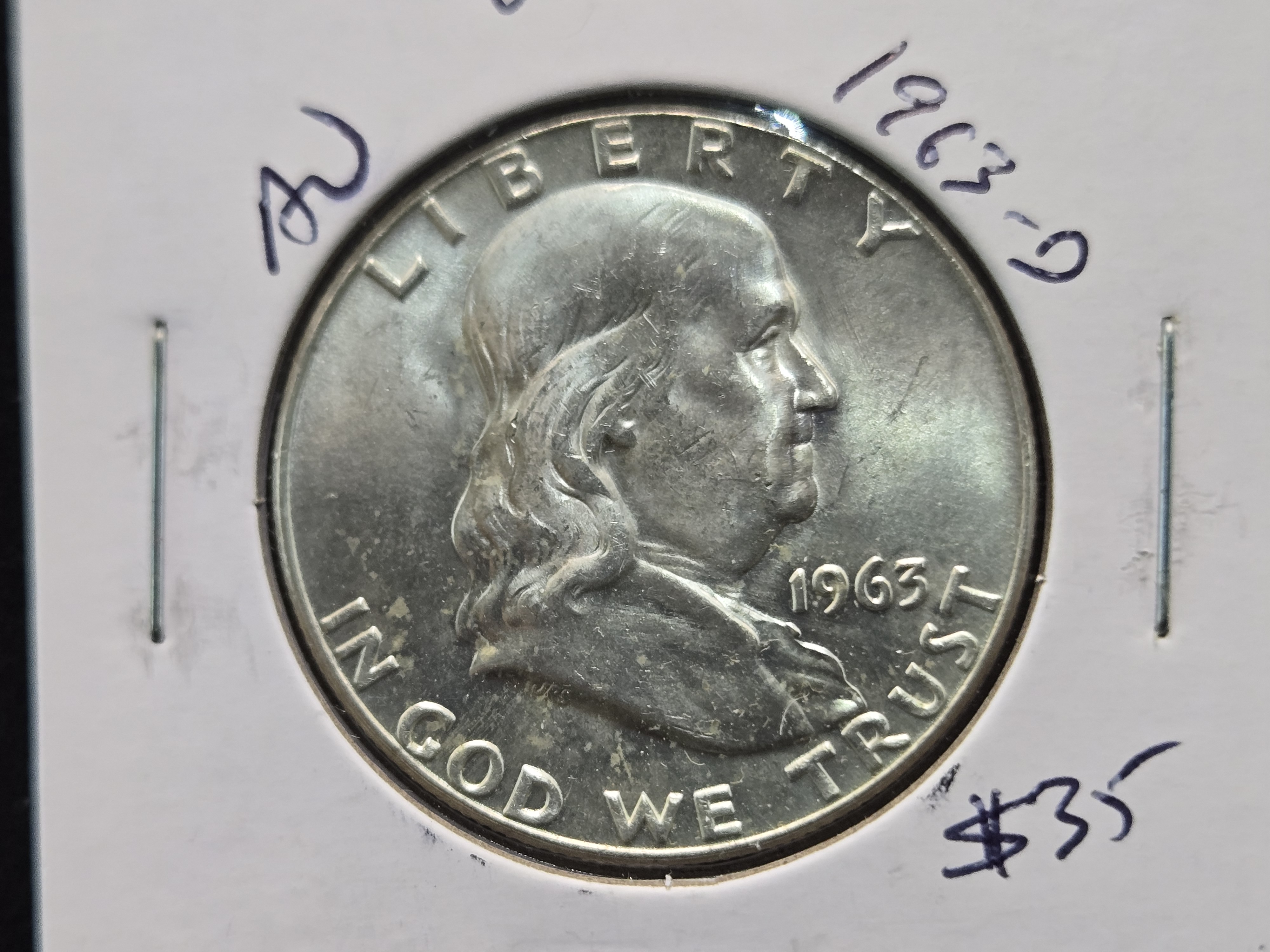 1963-D Franklin 90% Silver Half Dollar