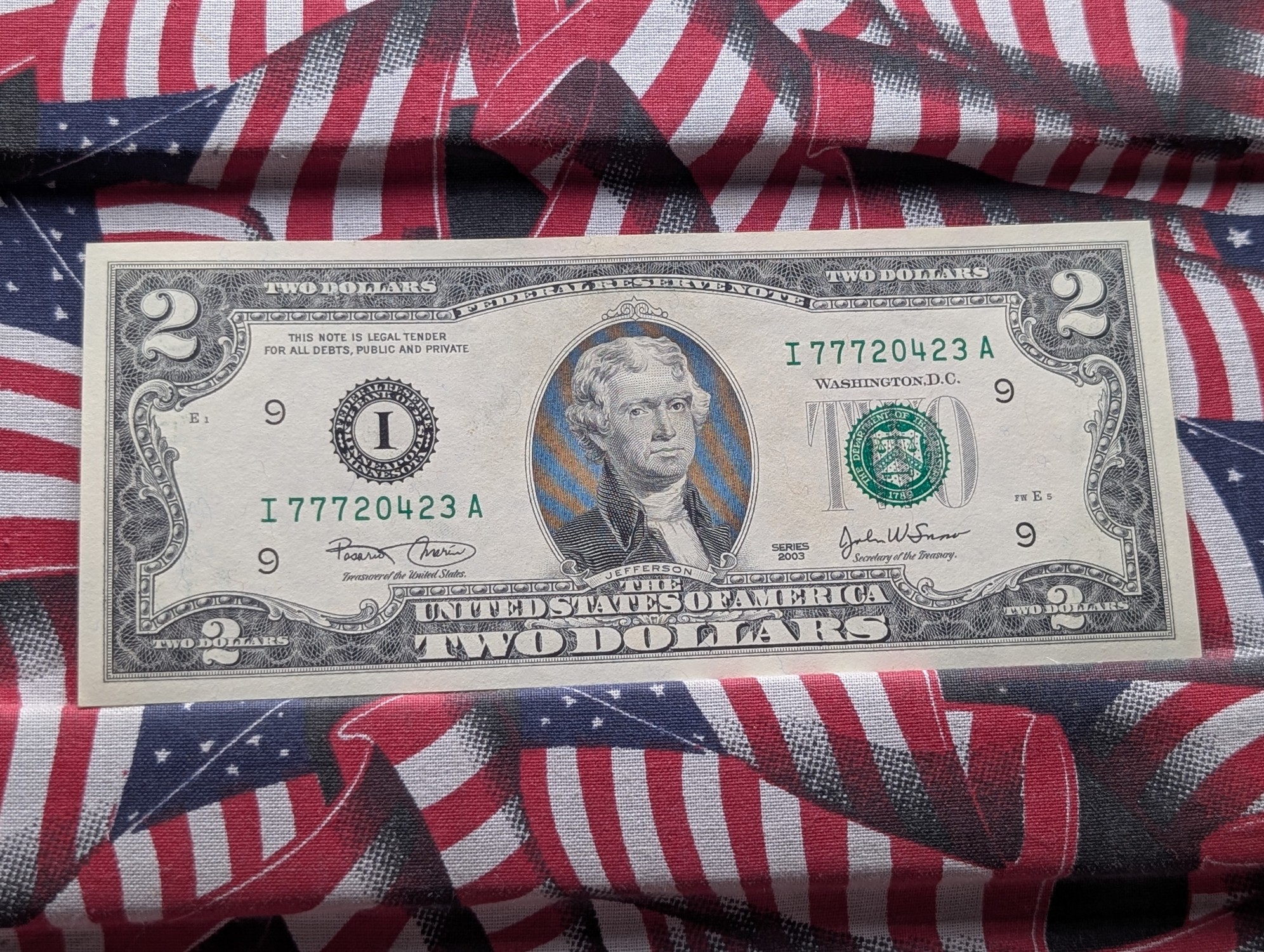 2003 Series U.S. $2 Federal Reserve Note - Unc.