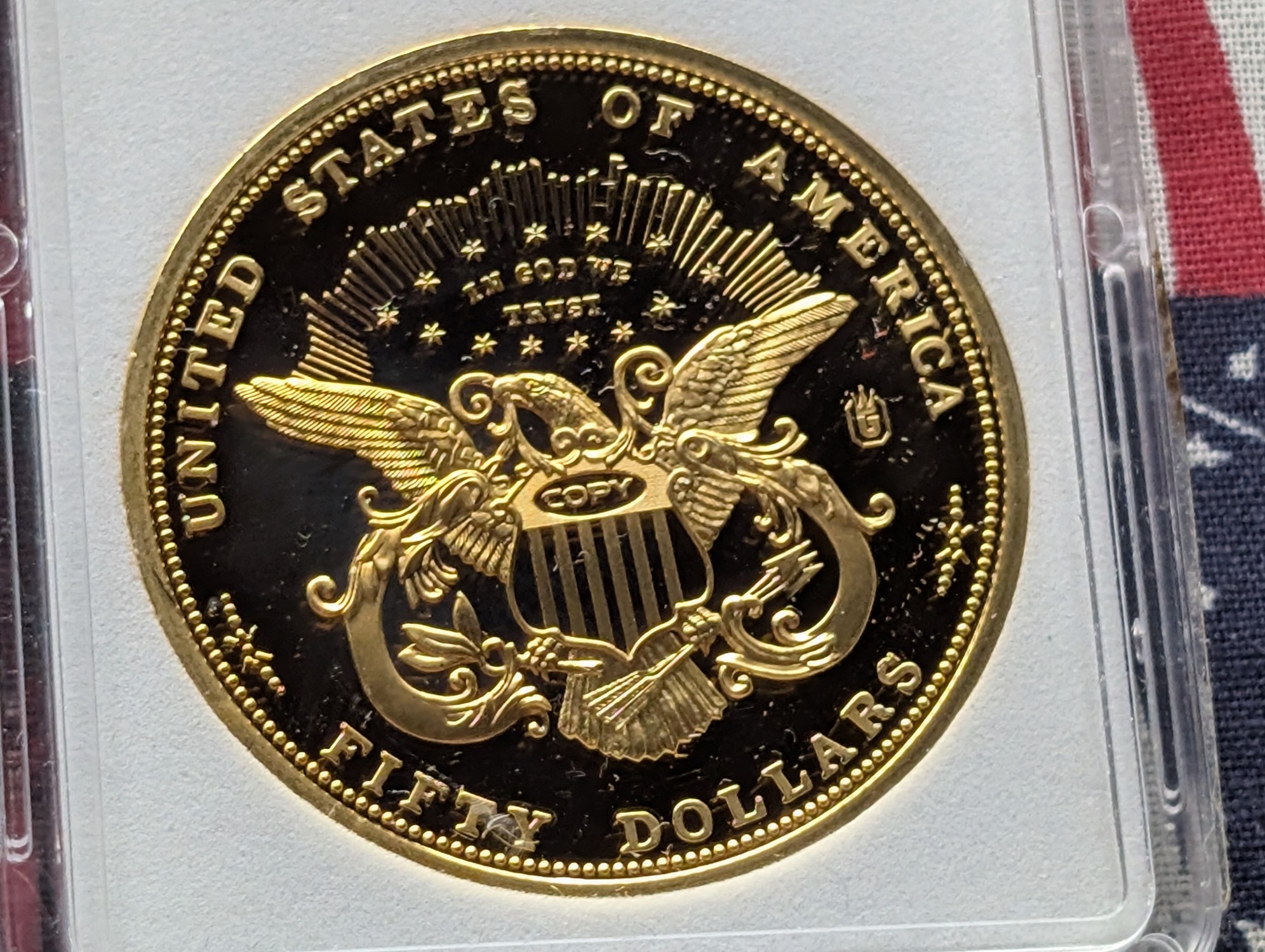 *COPY* 1877 Half Union, Small Head Variant Pattern Replica, PROOF 24KT. Gold Layered