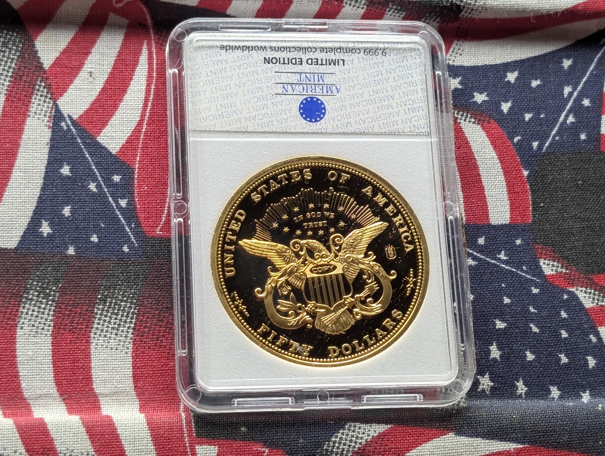 *COPY* 1877 Half Union, Small Head Variant Pattern Replica, PROOF 24KT. Gold Layered