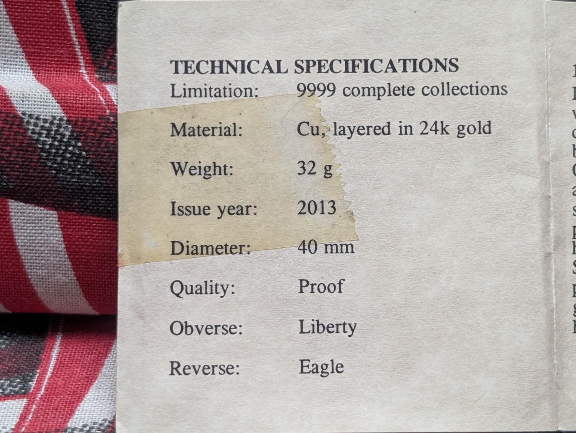 *COPY* 1877 Half Union, Small Head Variant Pattern Replica, PROOF 24KT. Gold Layered