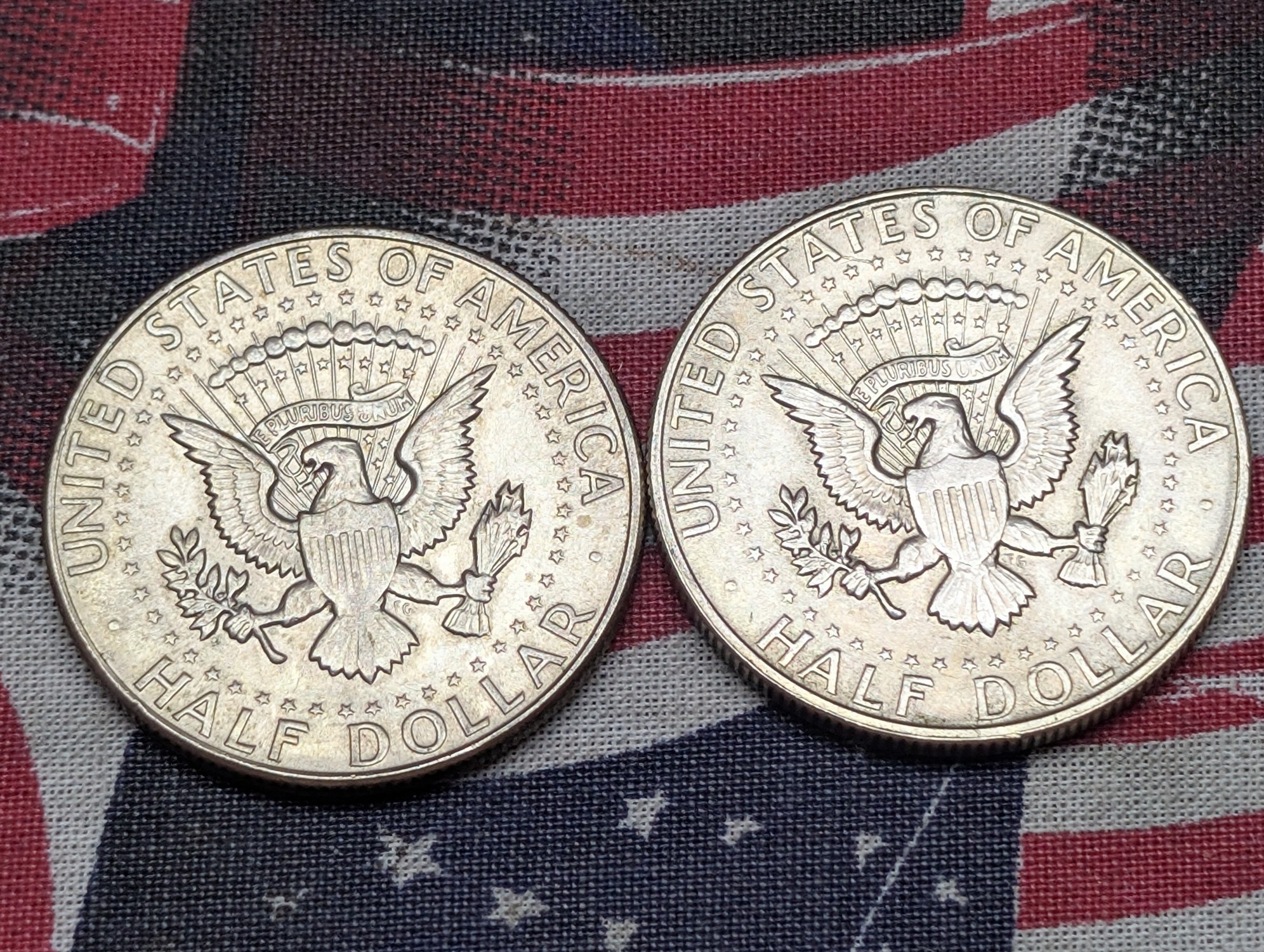(2) 1968-D Kennedy 40% Silver Half Dollars