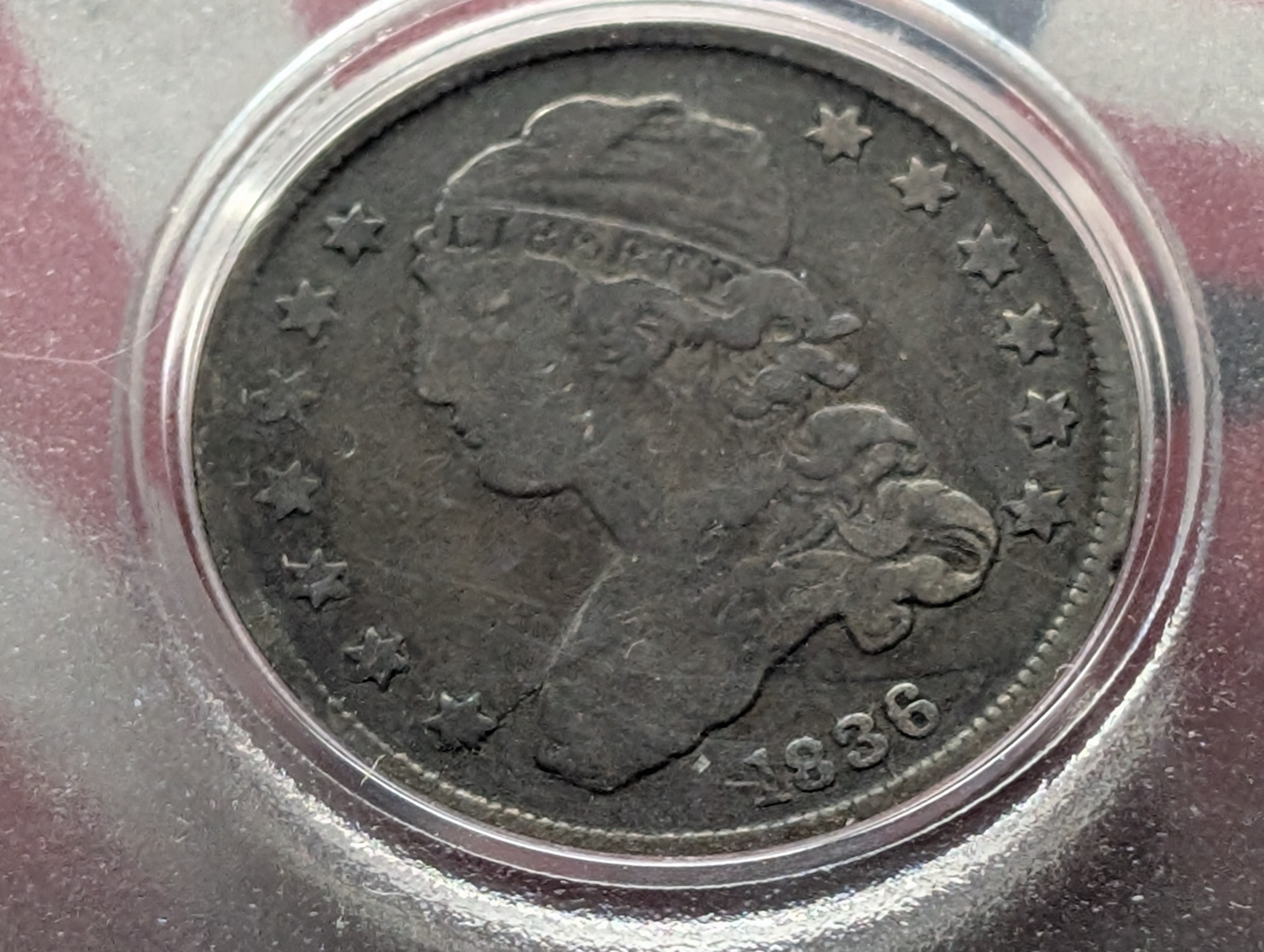 1836 Capped Bust Silver Quarter