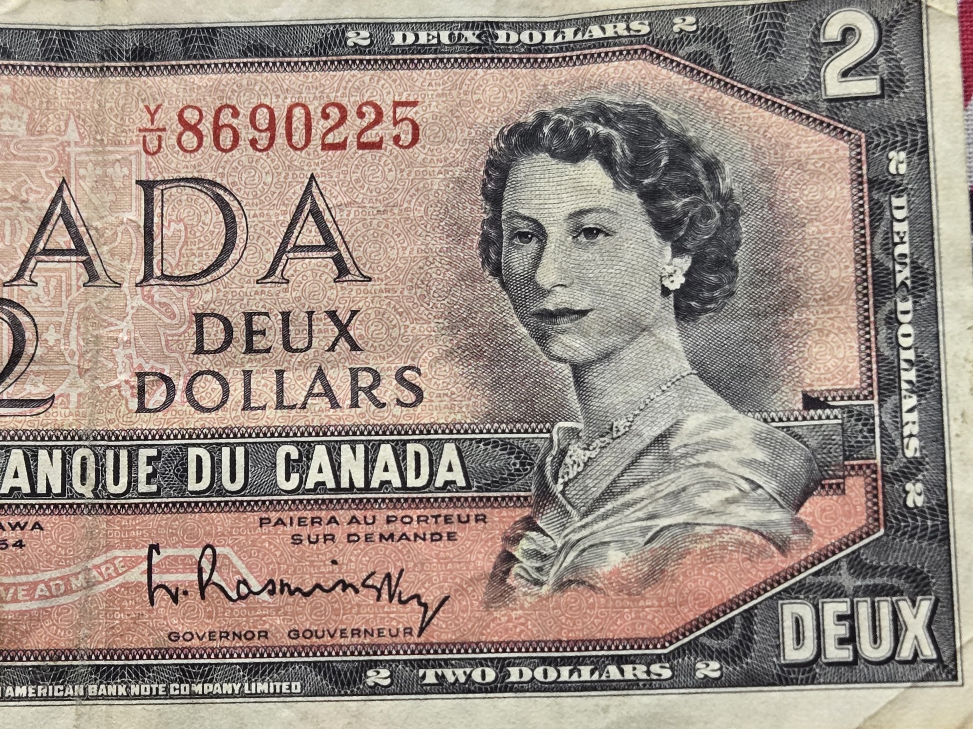 1954 Canada $1 & $2 Note - Includes Stamp
