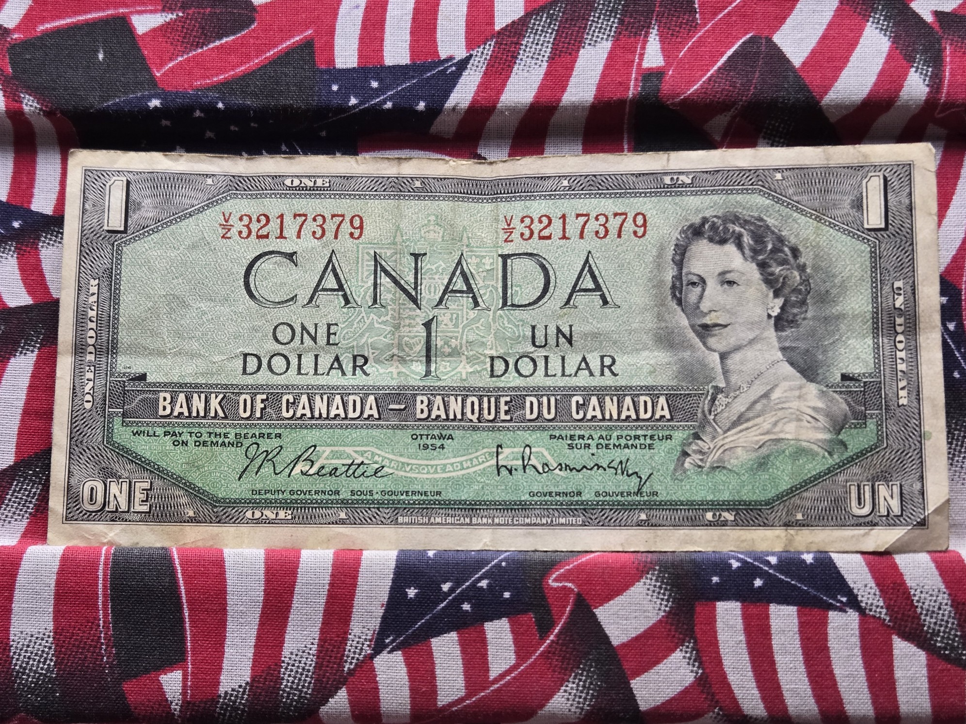 1954 Canada $1 & $2 Note - Includes Stamp