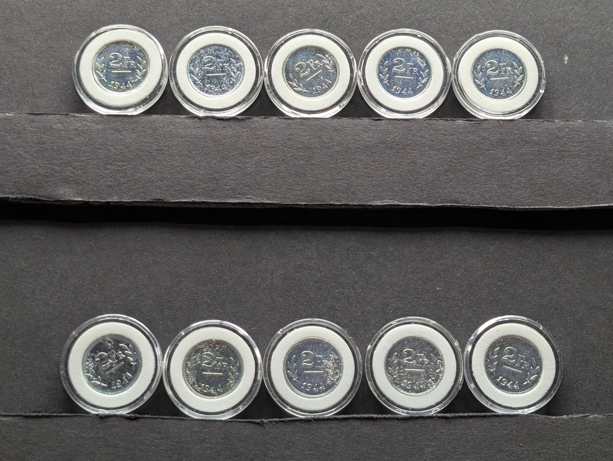 (10) 1944 Belgium 2 Francs Coins