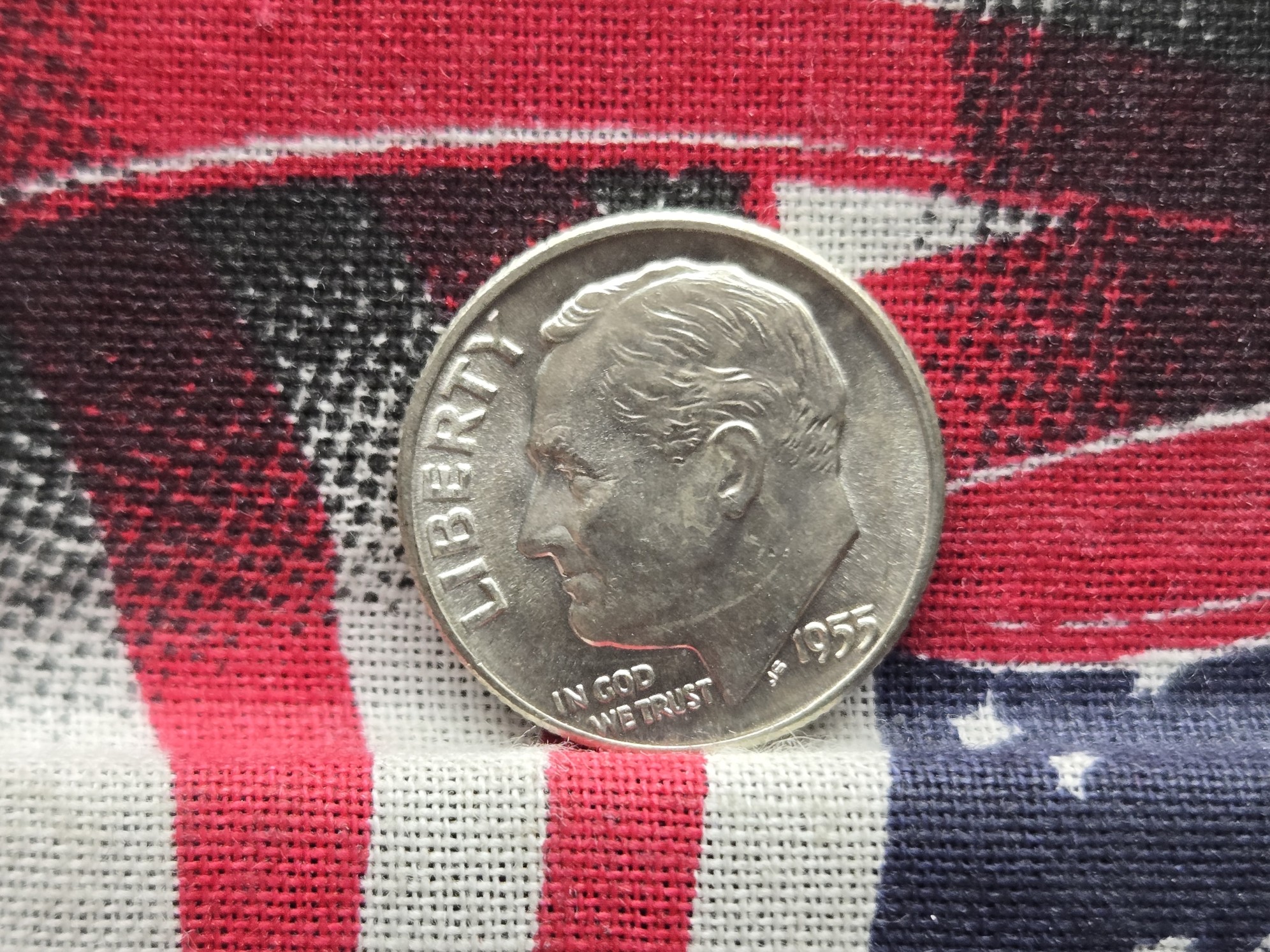 1955-D Roosevelt 90% Silver Dime