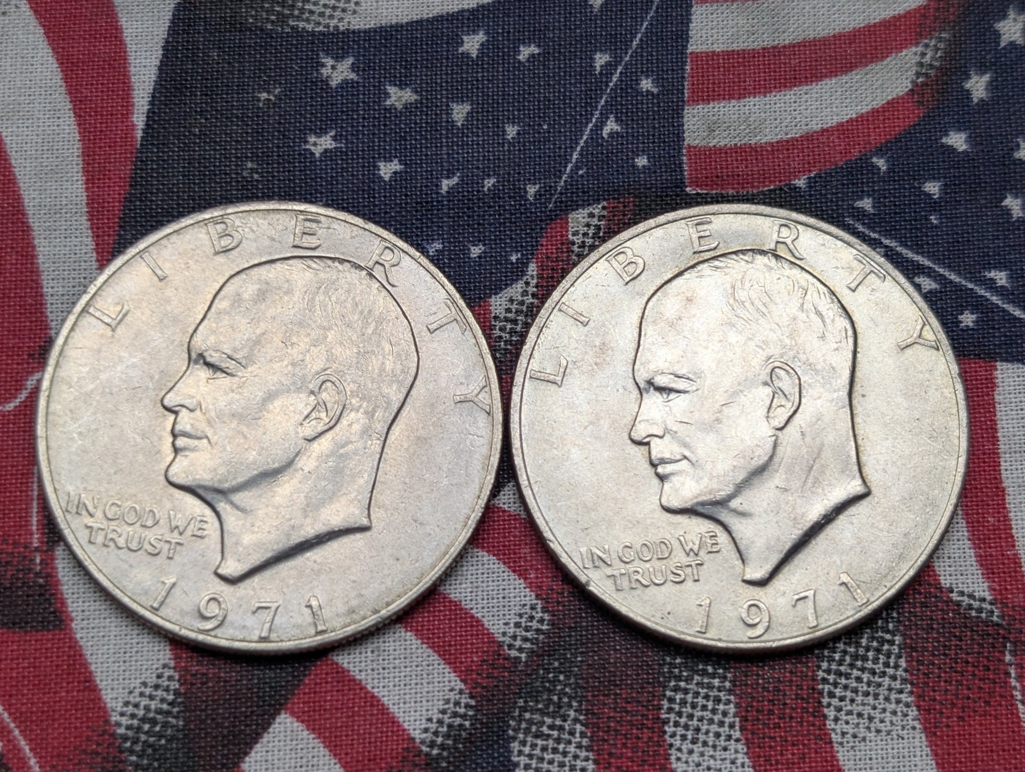 (5) 1971 Eisenhower Dollars