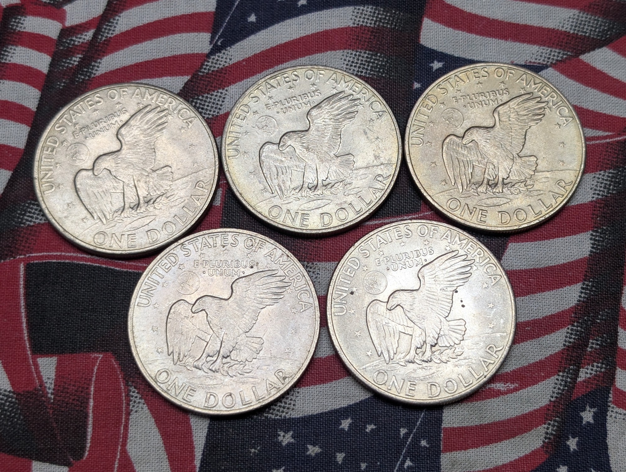(5) 1971 Eisenhower Dollars