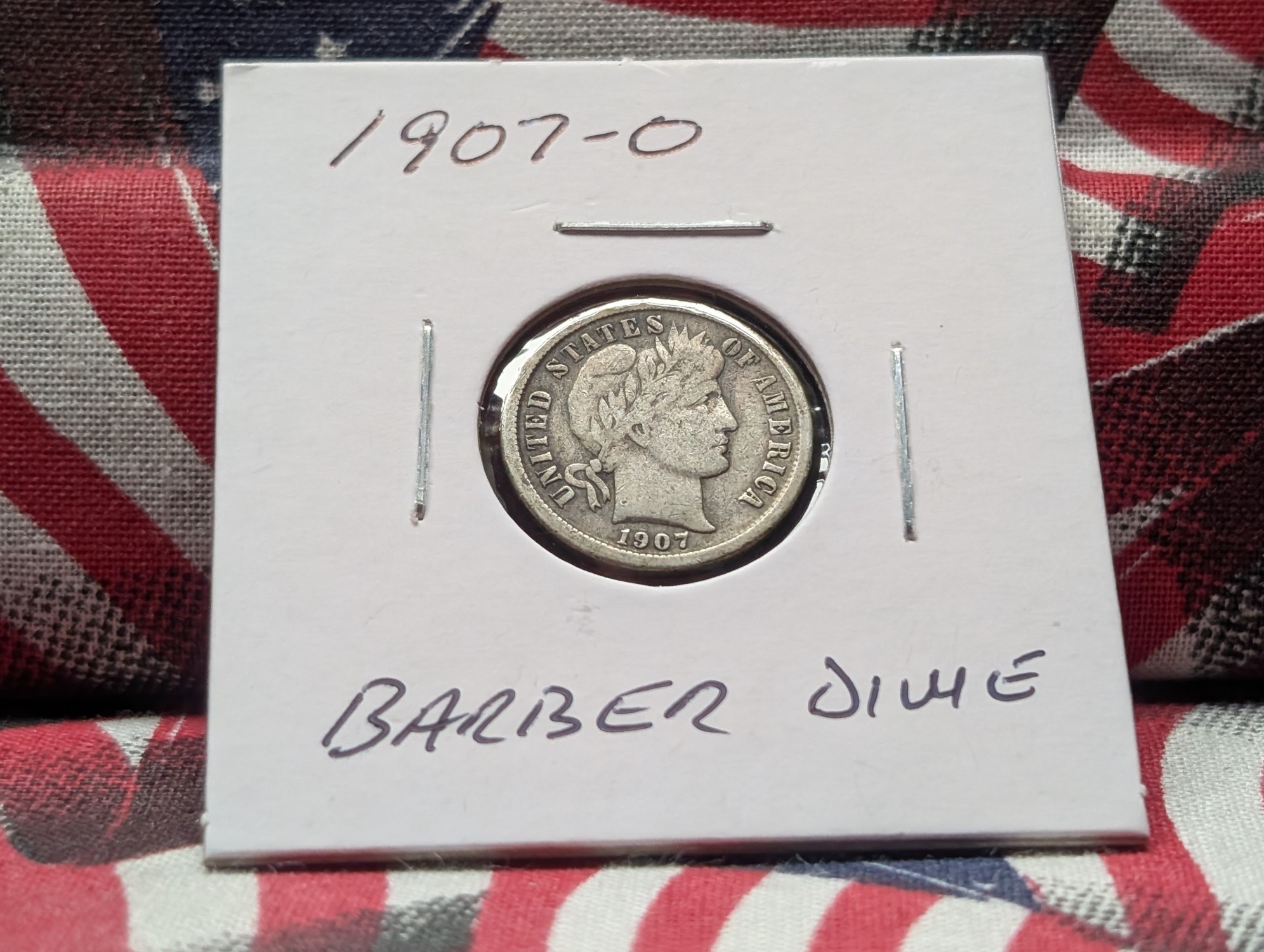 1907-O Barber 90% Silver Dime