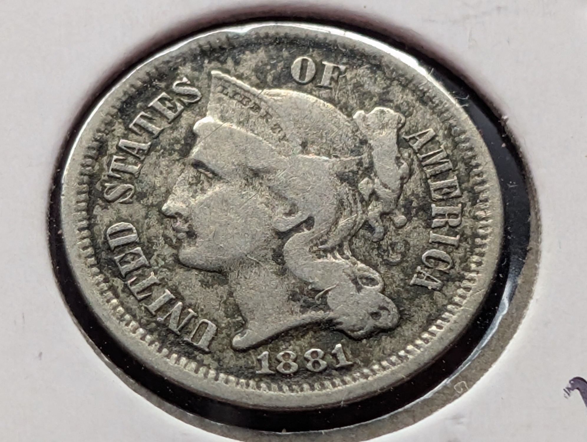1881 Three Cent Nickel - VF
