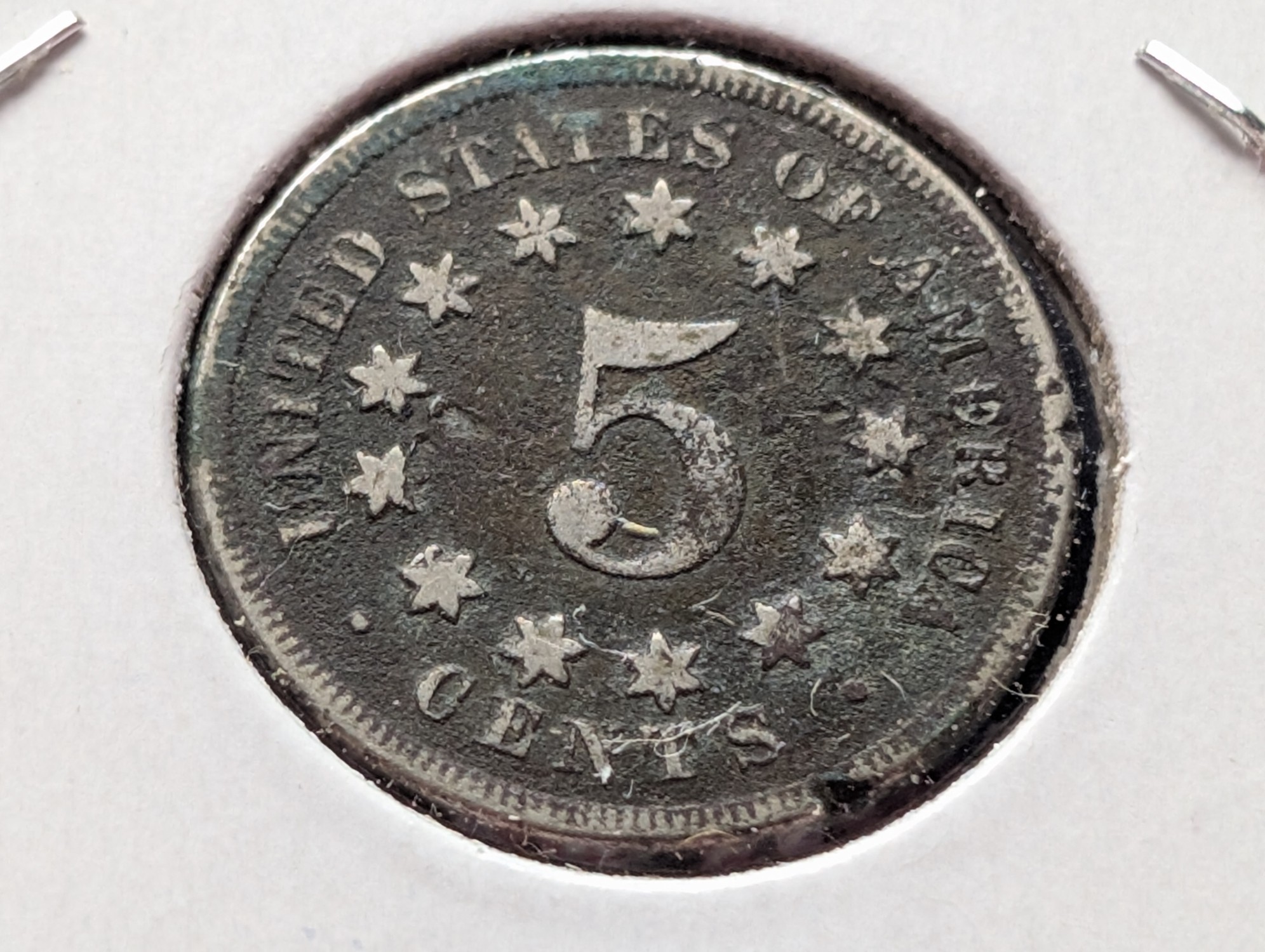 1867 Shield Nickel - VF - No Rays