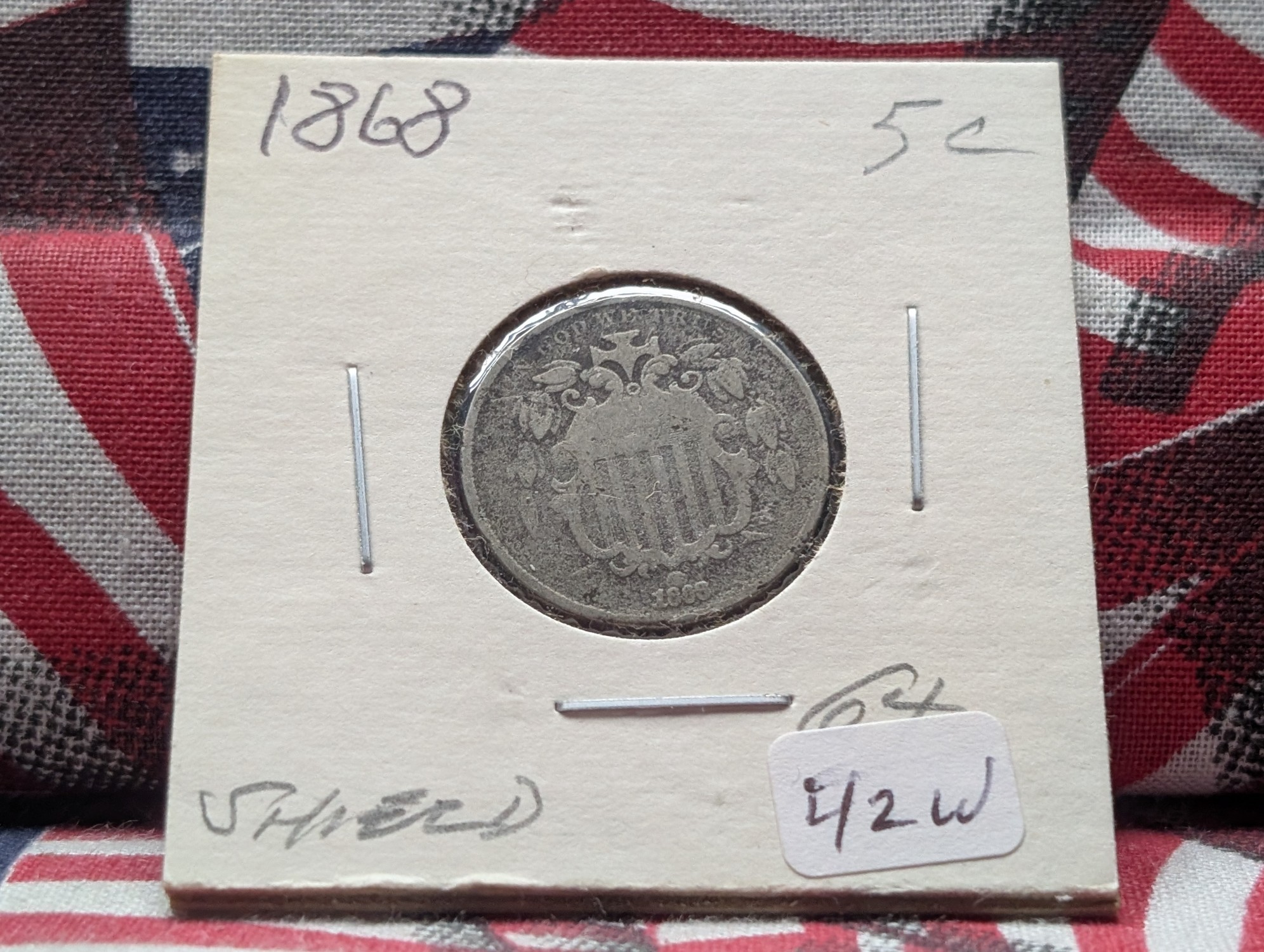 1868 Shield Nickel - G
