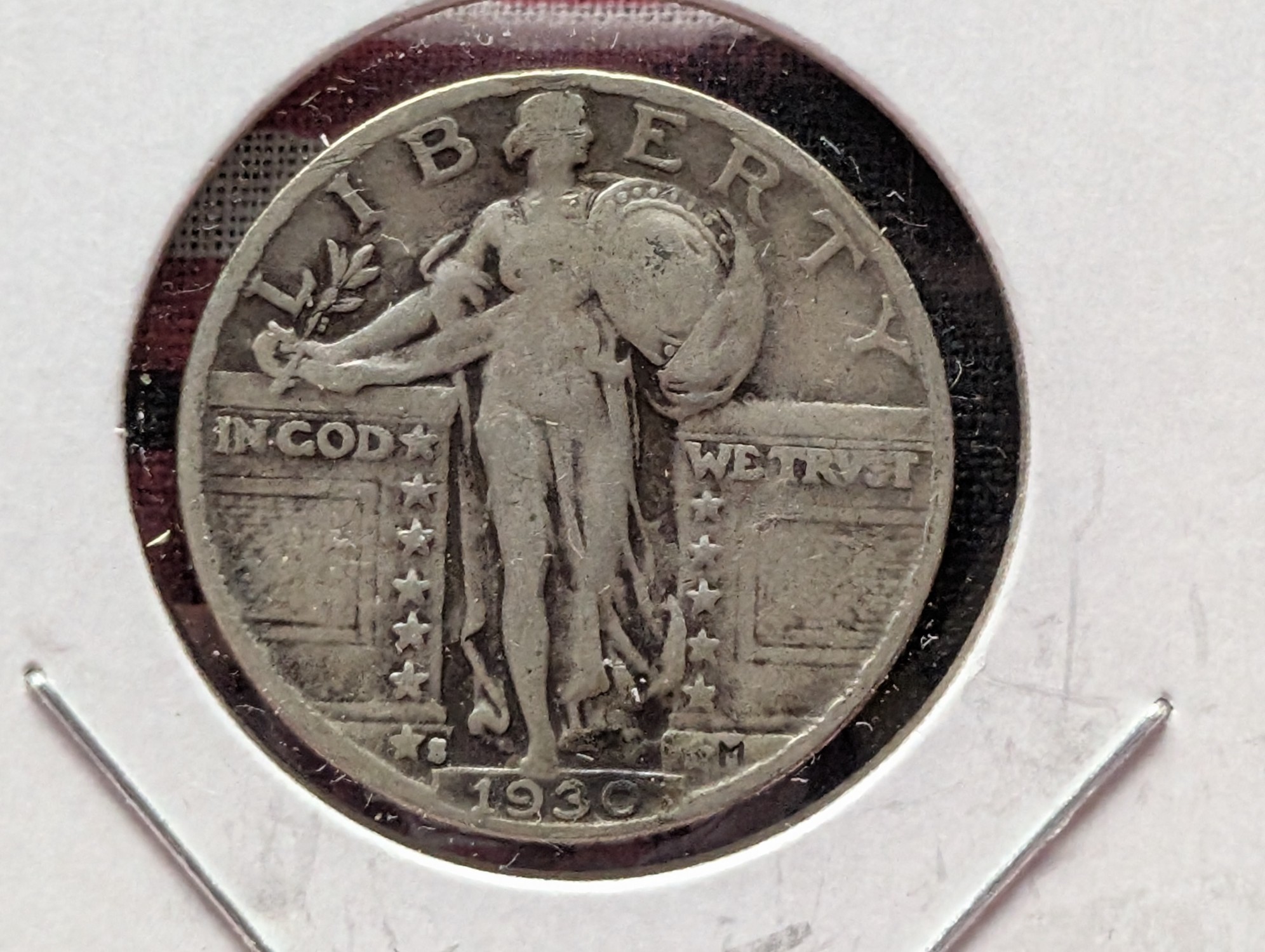 1930-S Standing Liberty 90% Silver Quarter - VF