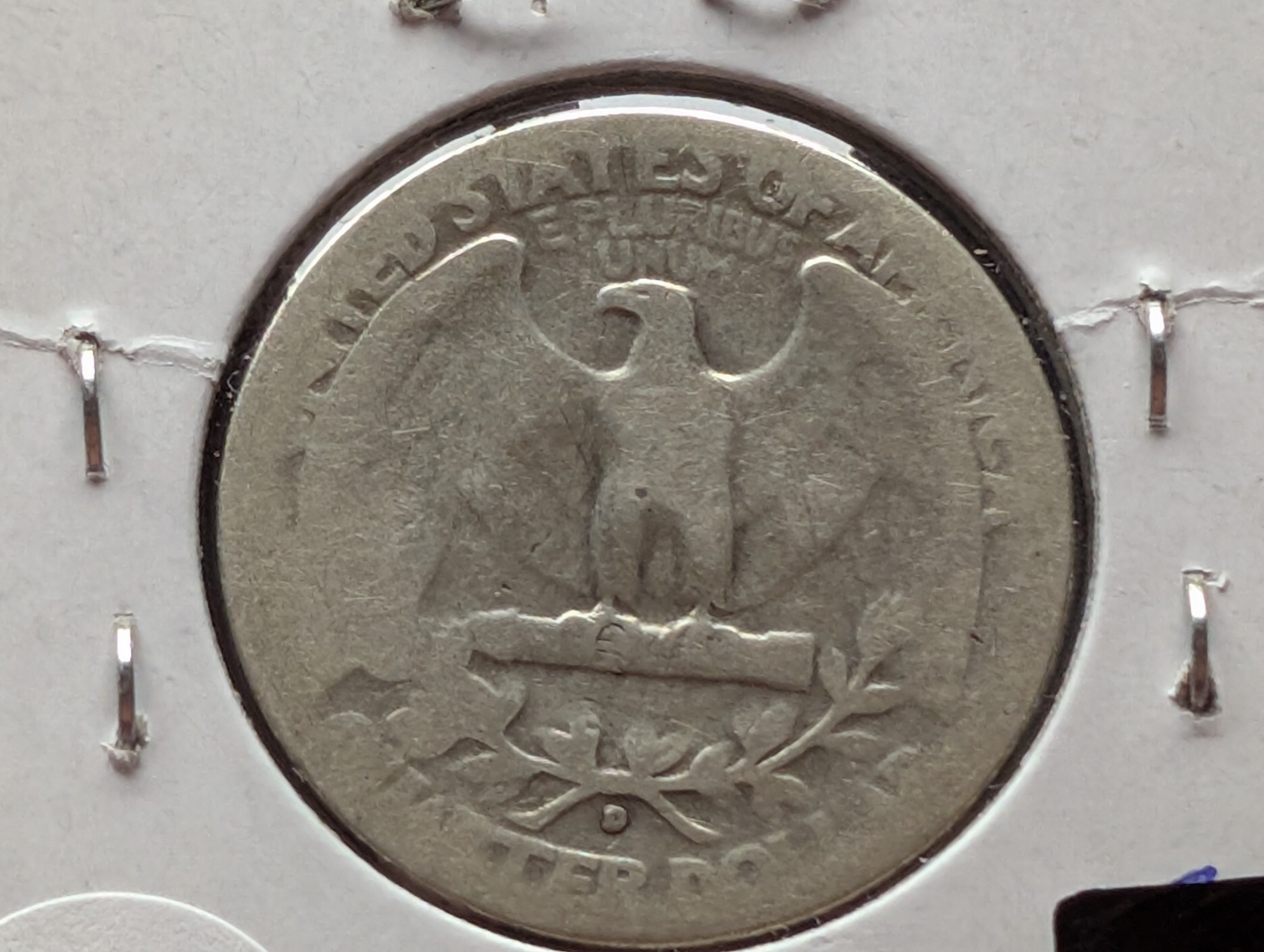 1937-D Washington 90% Silver Quarter
