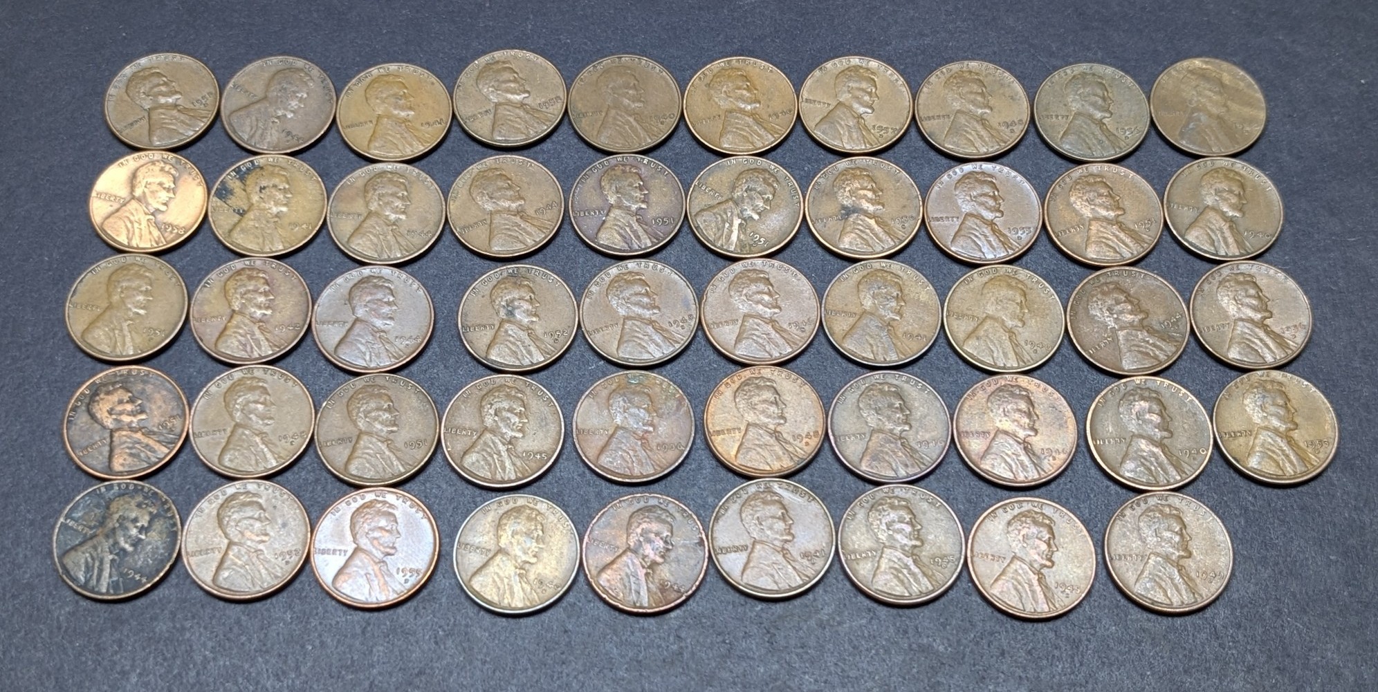 (49) Assorted Mixed Date Lincoln Wheat Cents