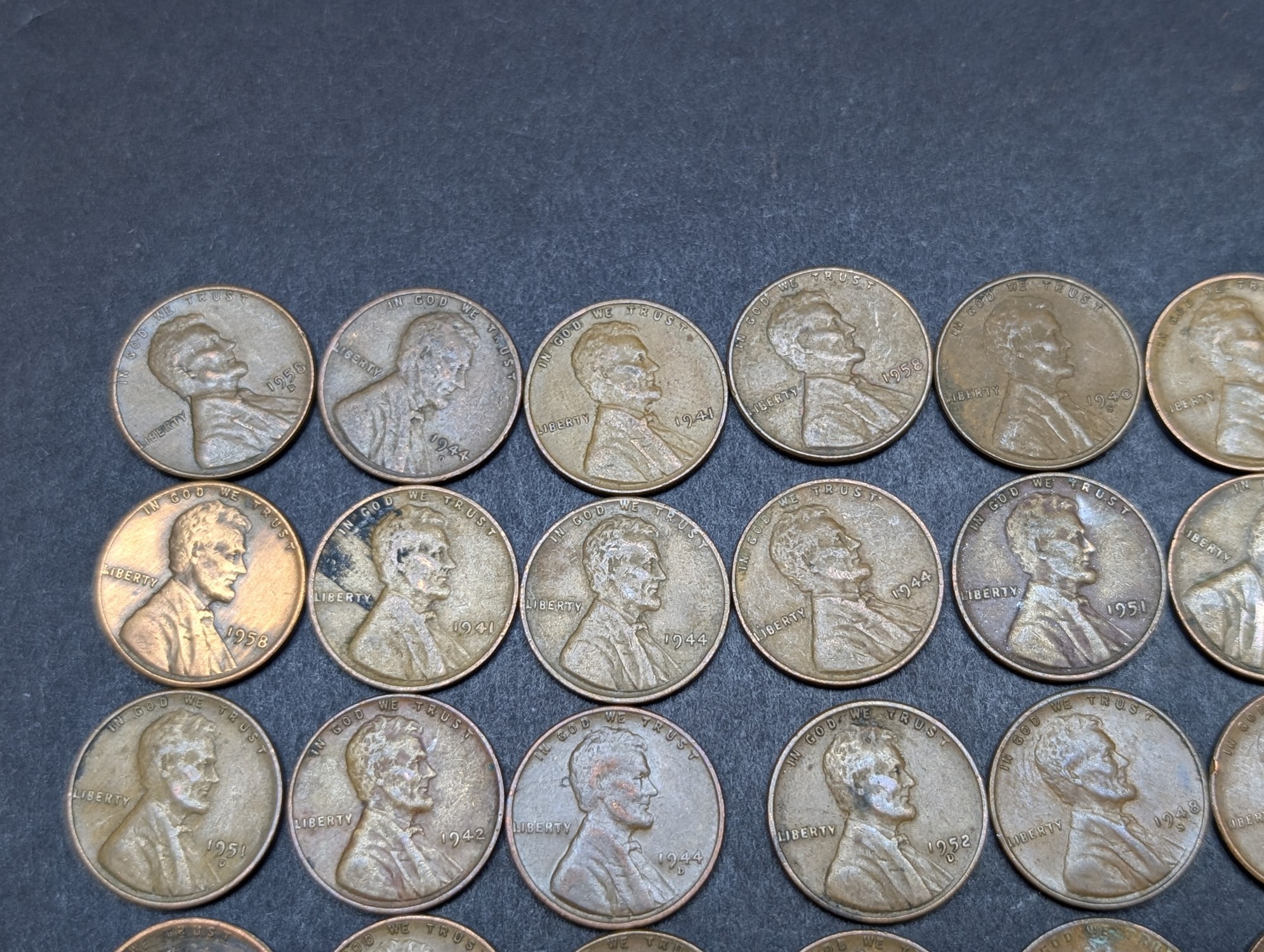 (49) Assorted Mixed Date Lincoln Wheat Cents