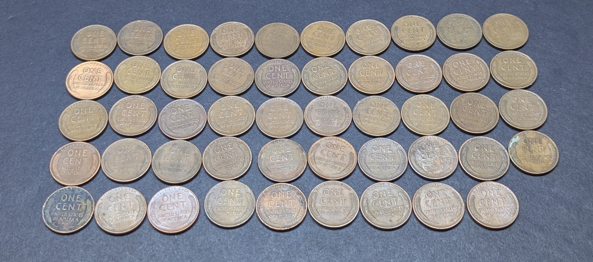 (49) Assorted Mixed Date Lincoln Wheat Cents