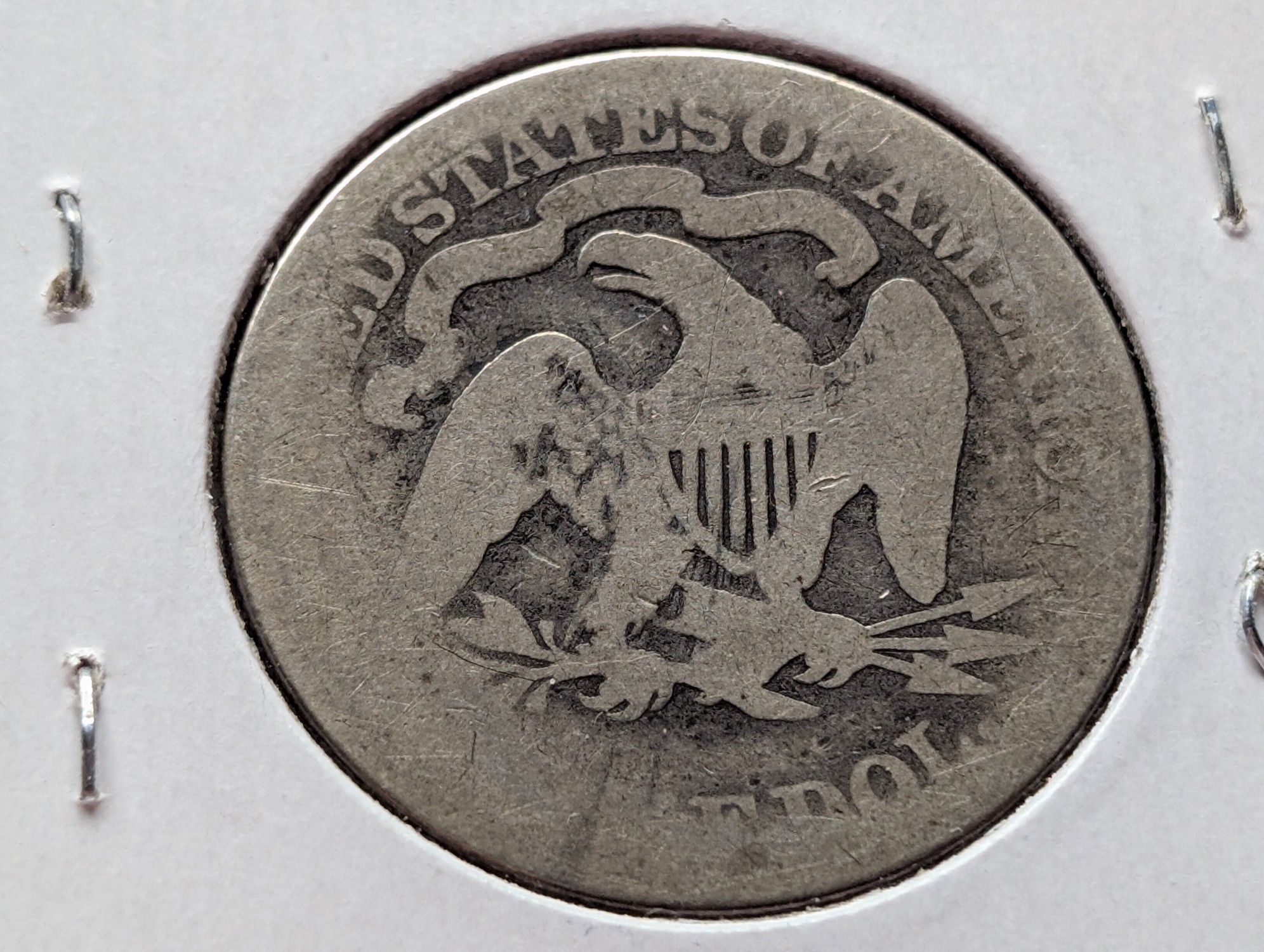 1873 Seated Liberty 90% Silver Half Dollar, "Closed 3 & No Arrows", only 587K minted