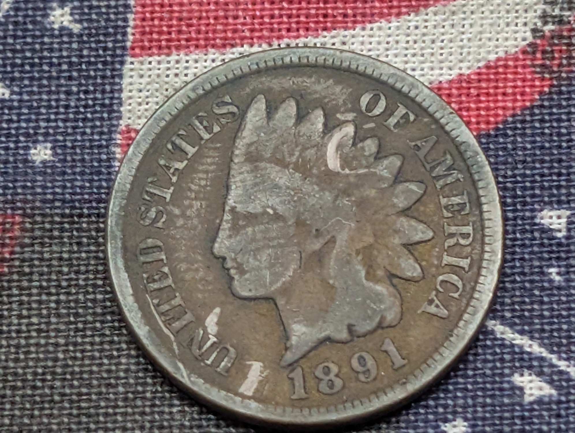1891 Indian Head Cent - GOOD