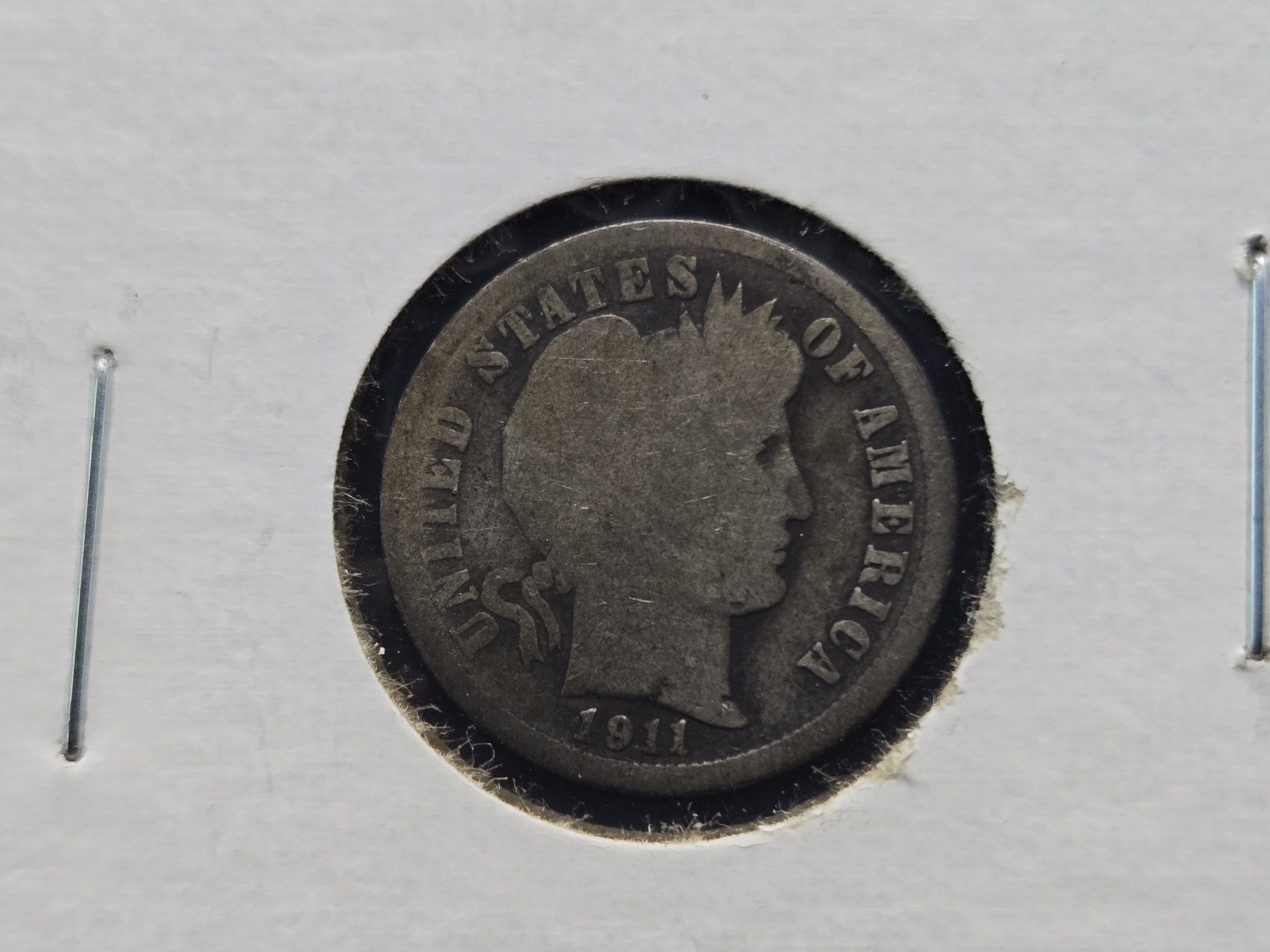 1911 Barber 90% Silver Dime
