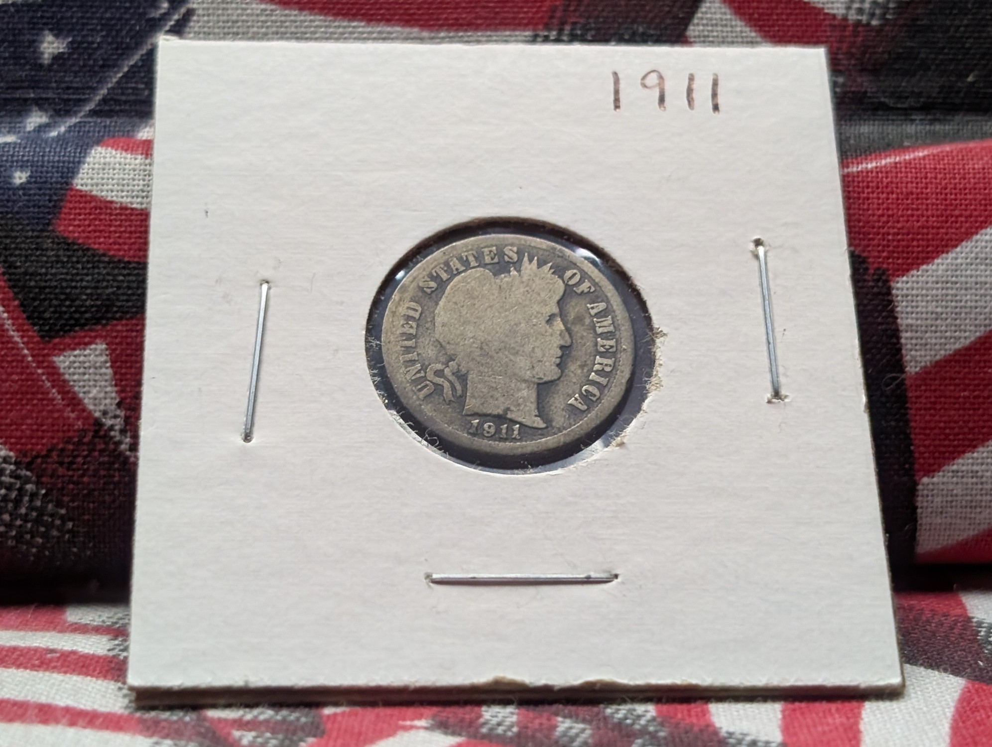 1911 Barber 90% Silver Dime