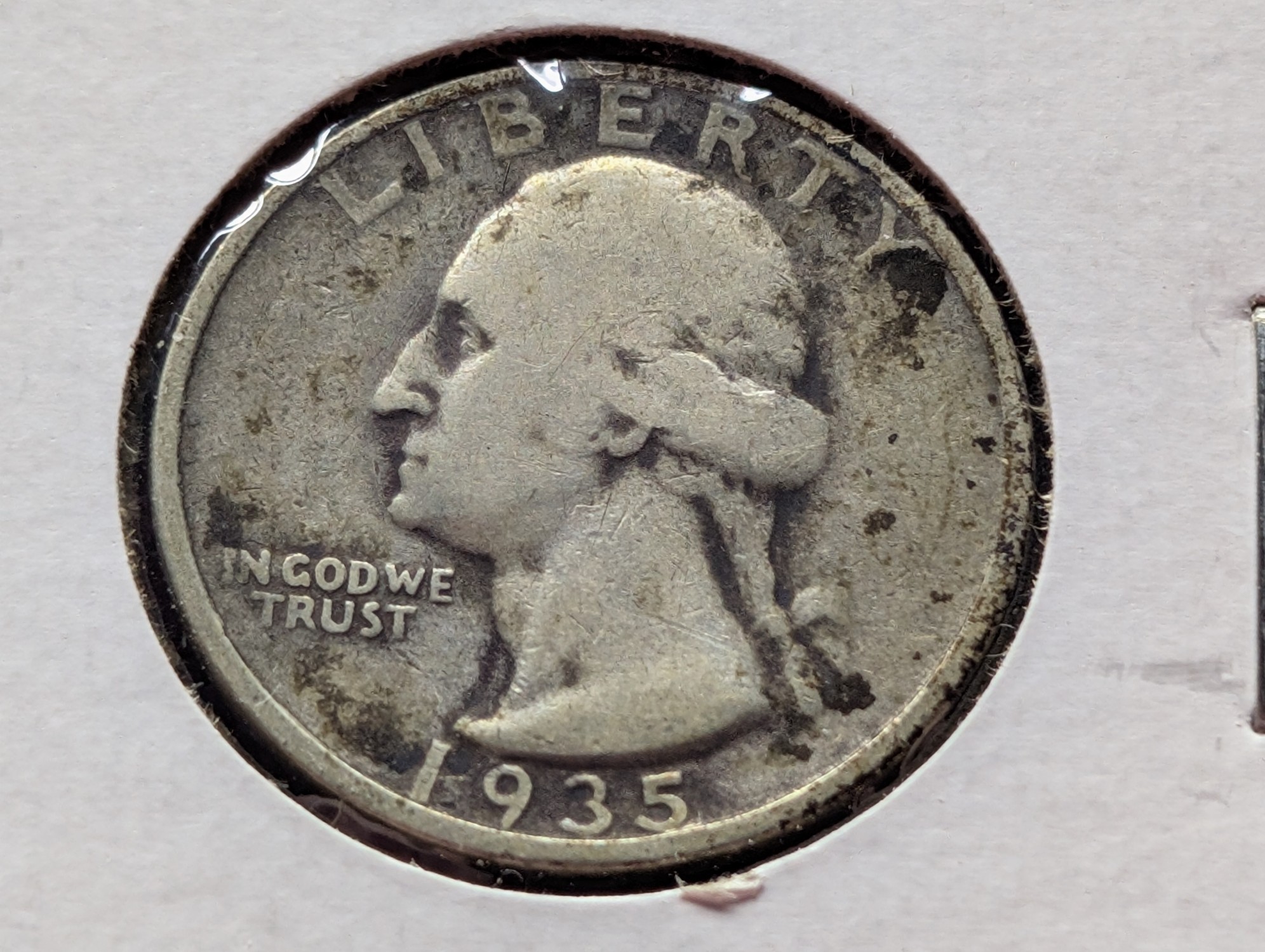 1935 Washington 90% Silver Quarter