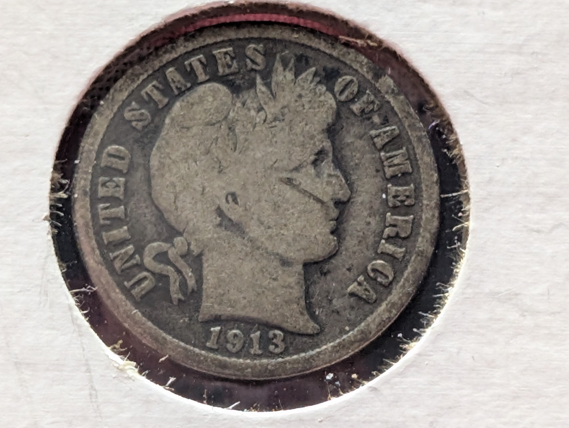 1913 Barber 90% Silver Dime