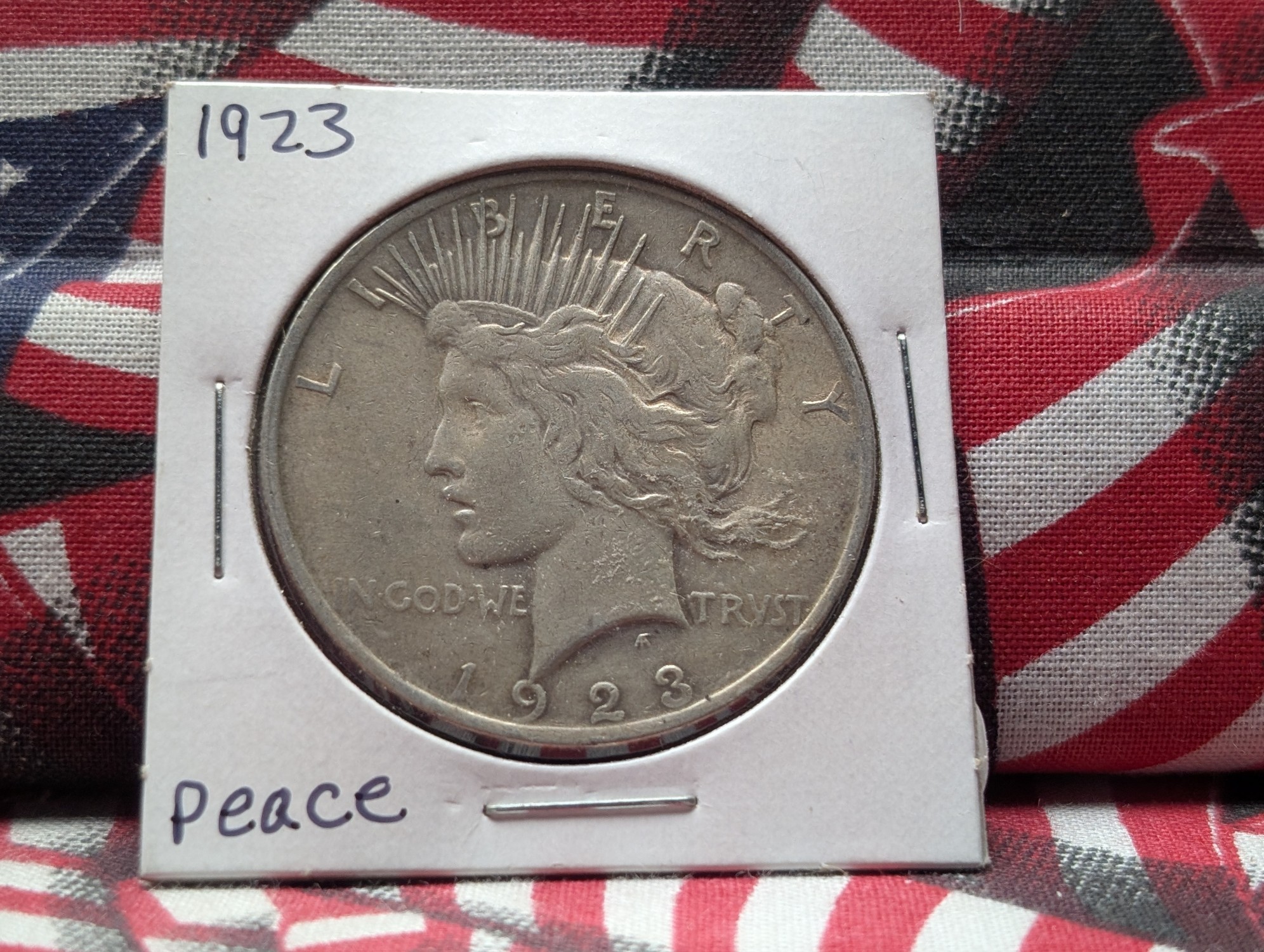 1923 Peace 90% Silver Dollar