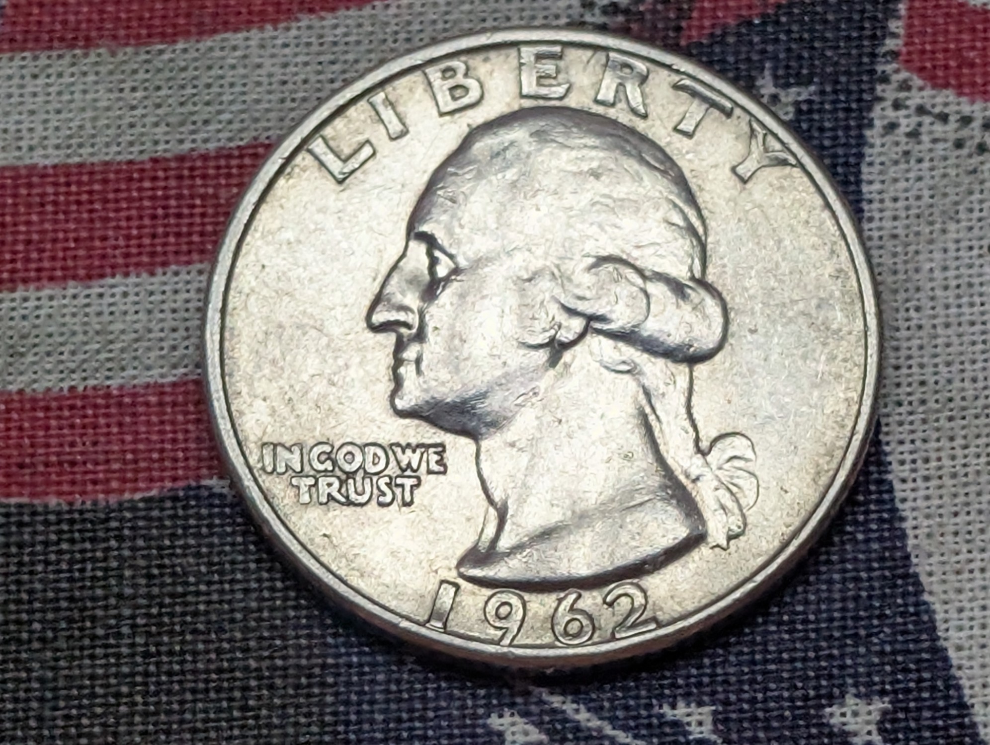 1962-D Washington 90% Silver Quarter, UNC, 64 Years old