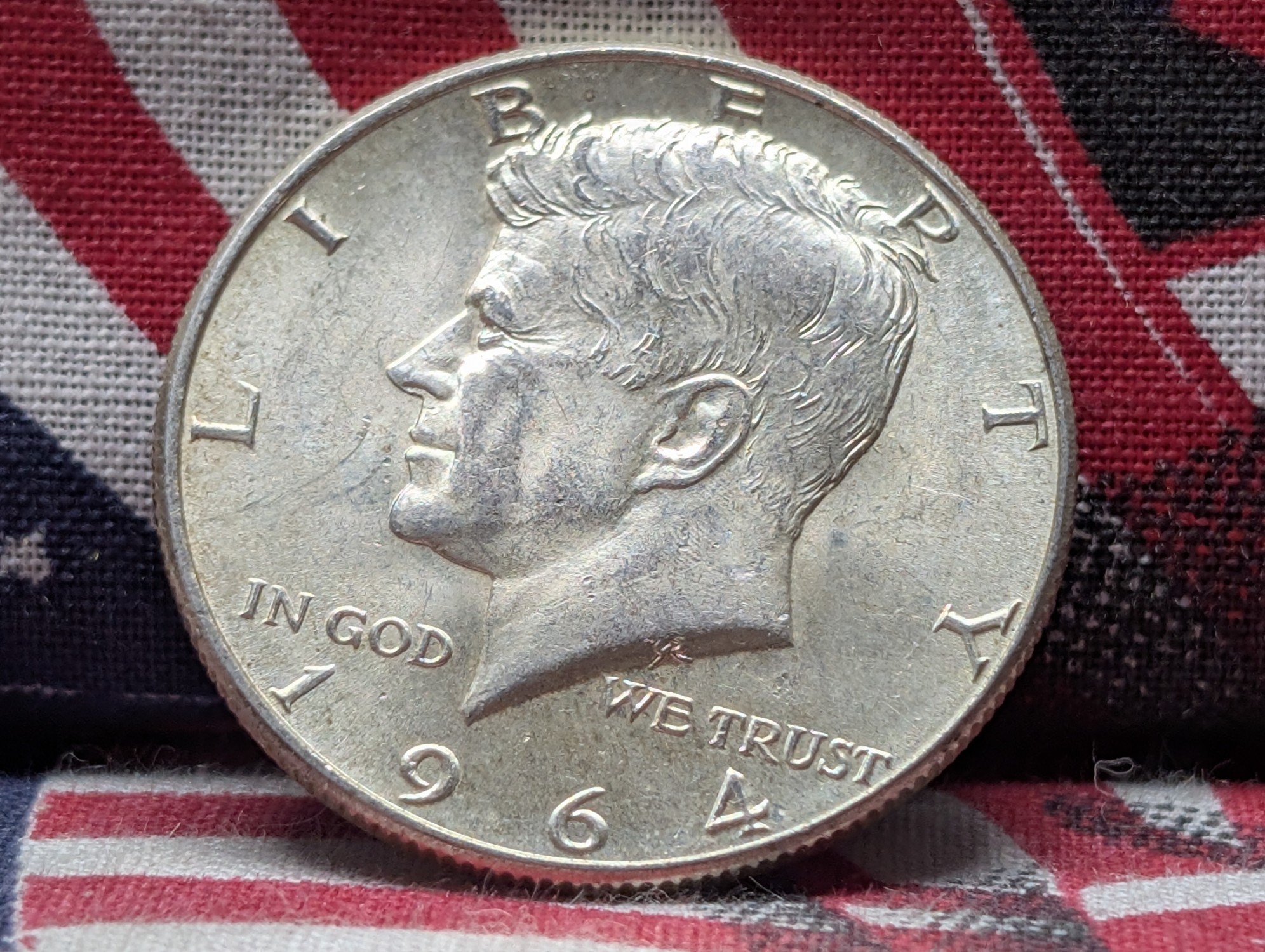 1964 Kennedy 90% Silver Half Dollar - (BU), 62 years old