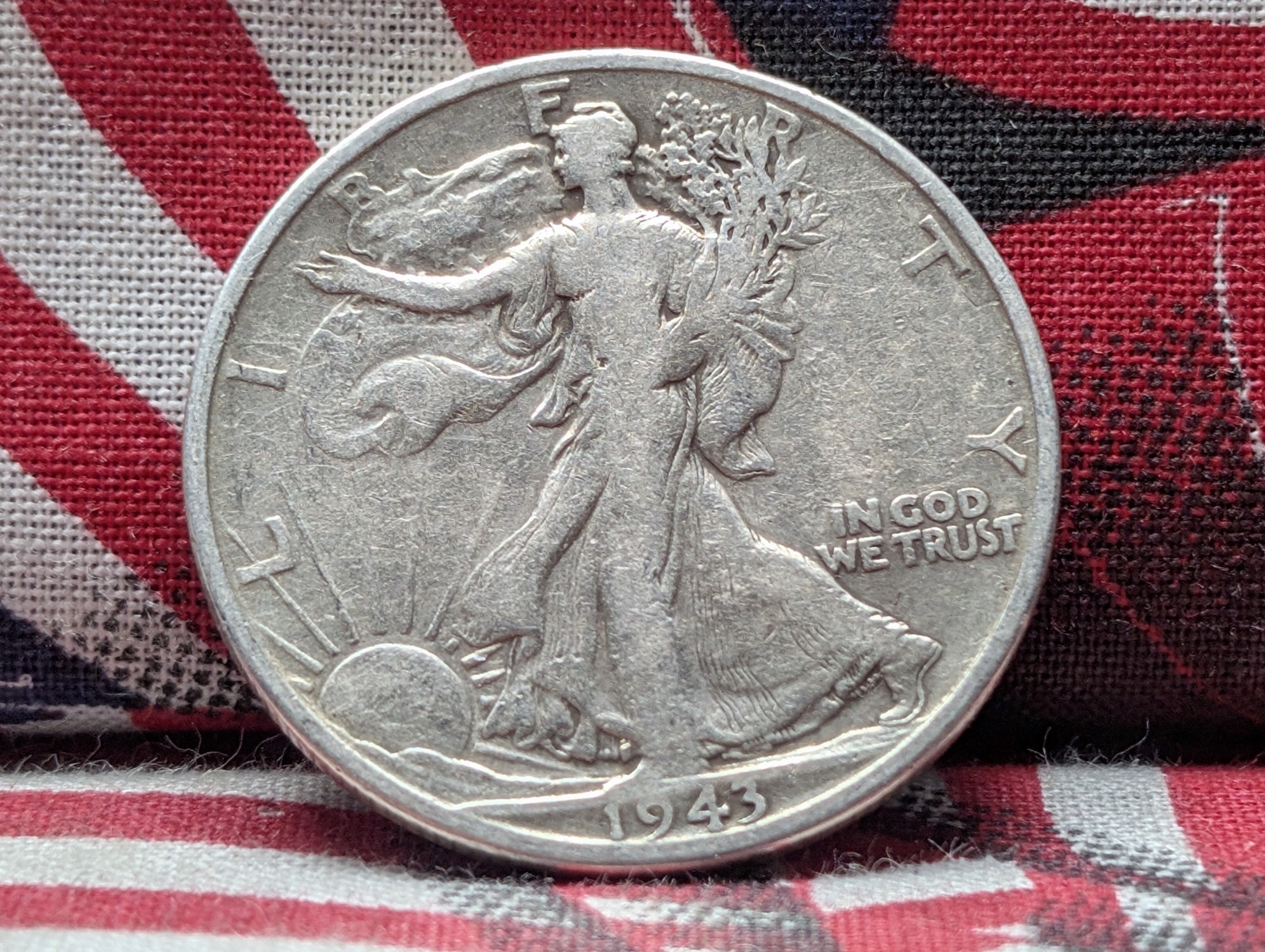 1943-S Walking Liberty 90% Silver Half Dollar - WWII ERA, 83 years old
