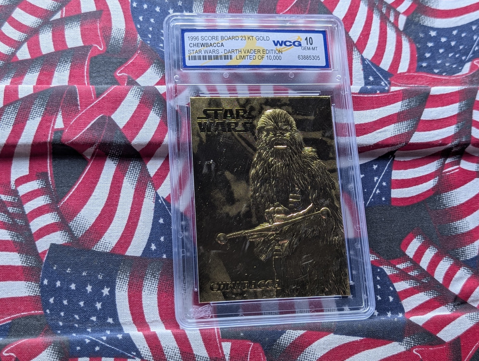 Star Wars, CHEWBACCA, 23KT Gold, Sealed, Gem 10 Mint, Limited of 10,000, Darth Vader Edition!