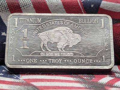 One Troy Oz. .999 Pure Titanium Buffalo Bar - BU, New Condition PLEASE NOTE Some coins may have 