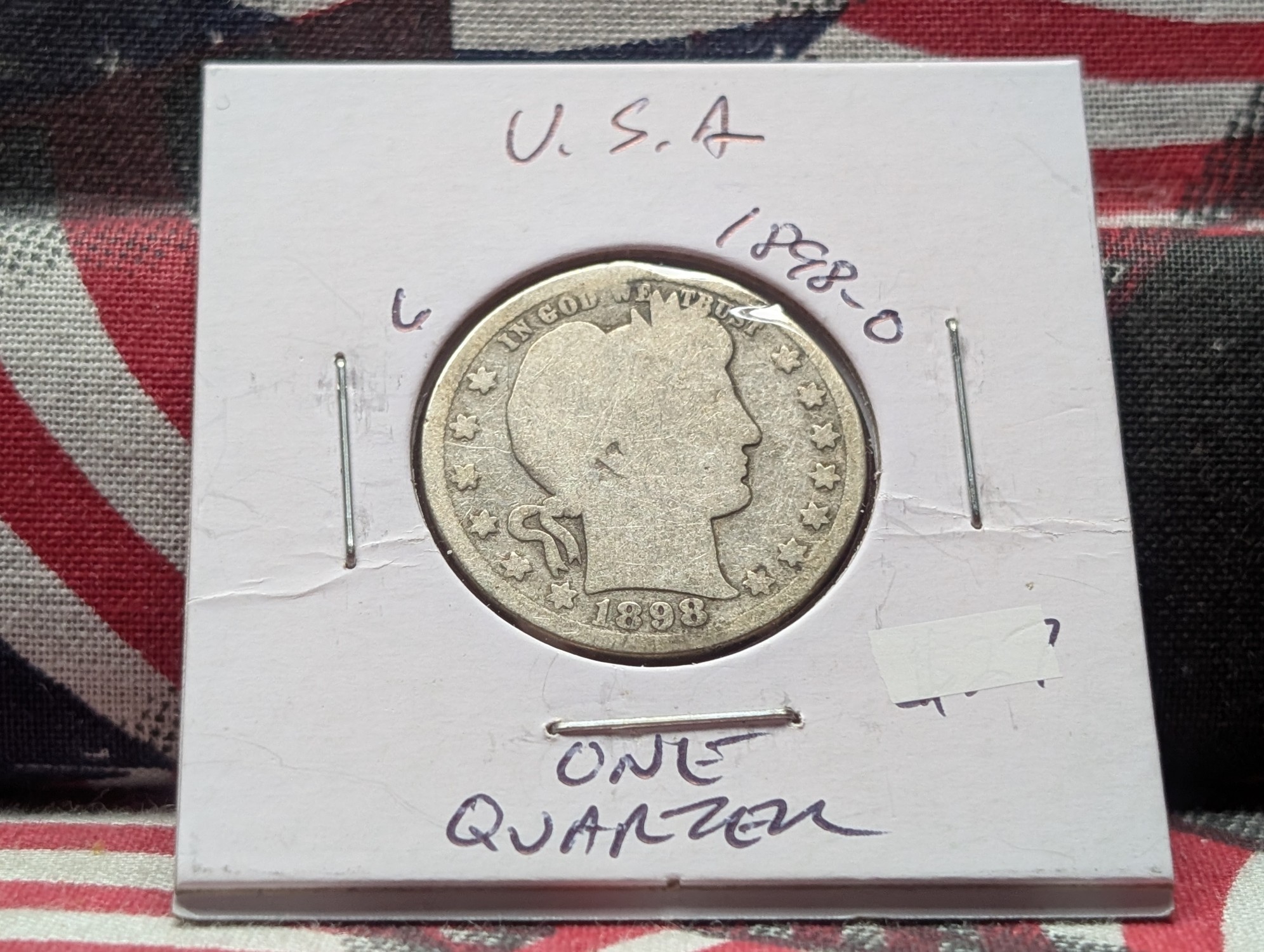 1898-O Barber 90% Silver Quarter