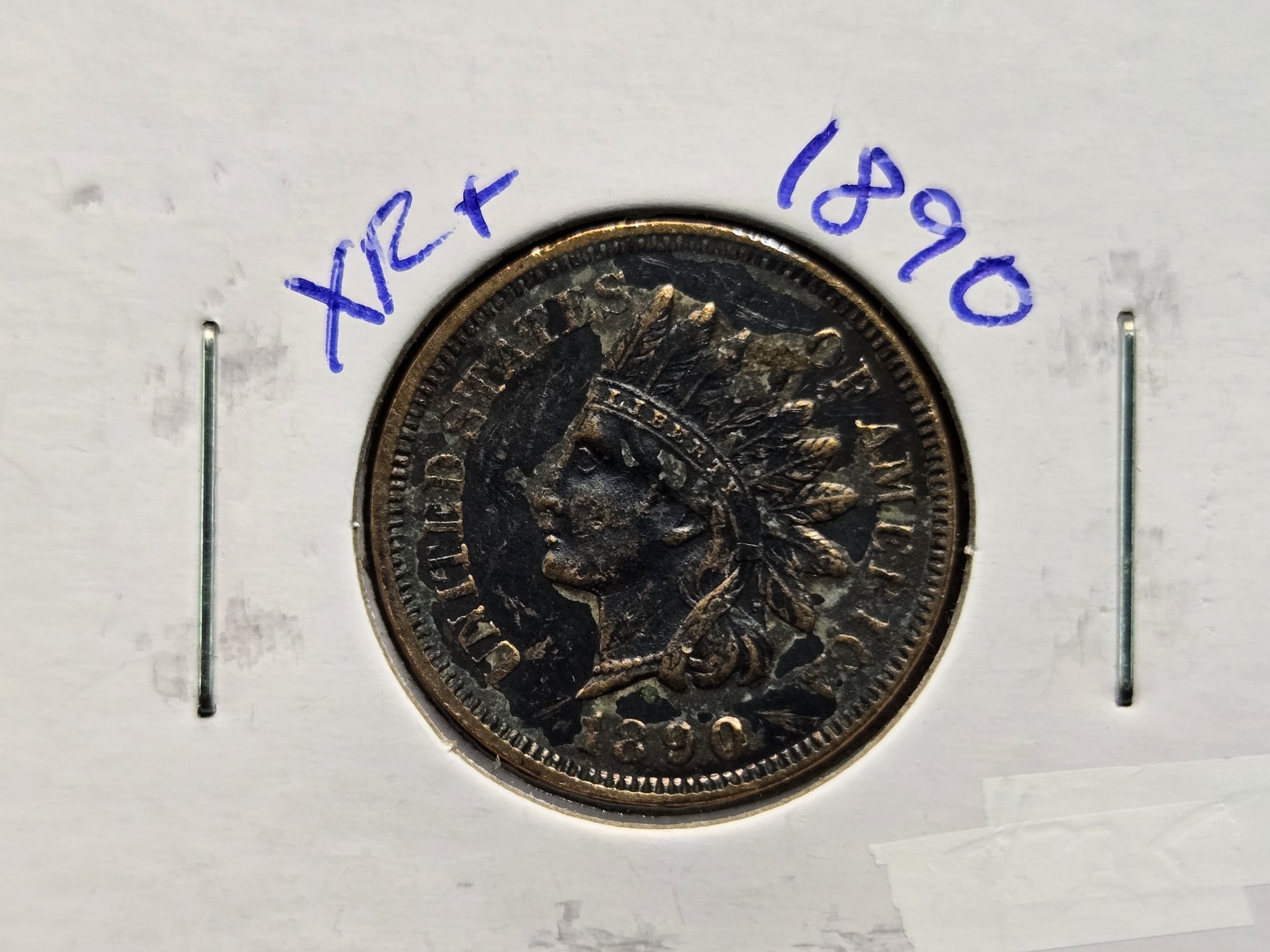 1890 Indian Head Cent - Strong Liberty w/ Diamonds!