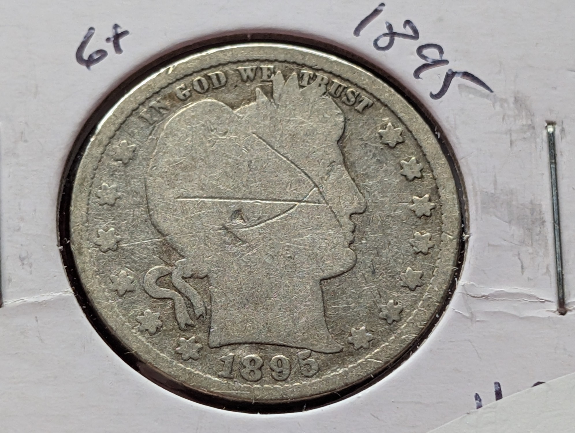 1895 Barber 90% Silver Quarter