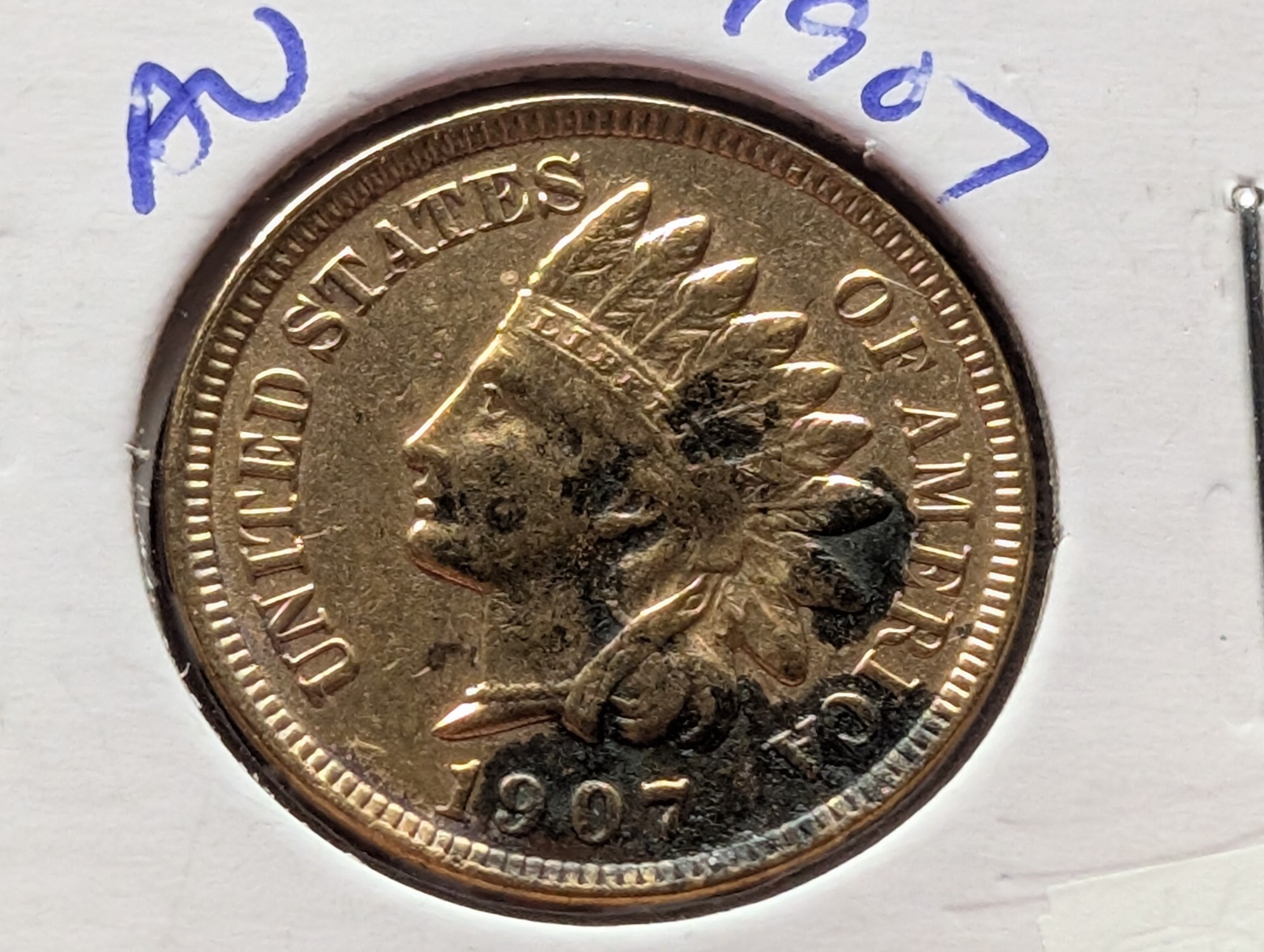 1907 Indian Head Cent Strong - Liberty w/ Four Diamonds!