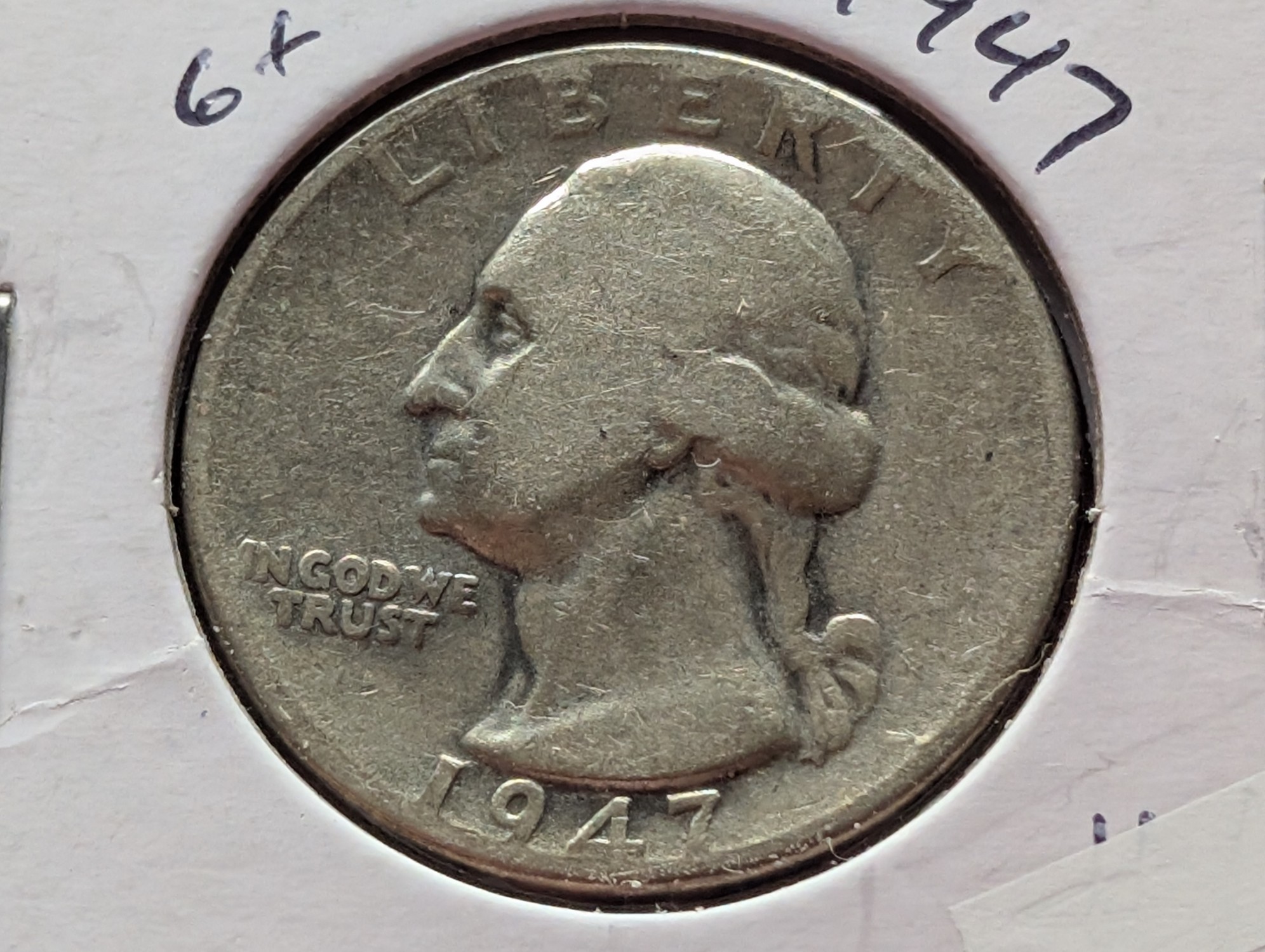 1947 Washington 90% Silver Quarter