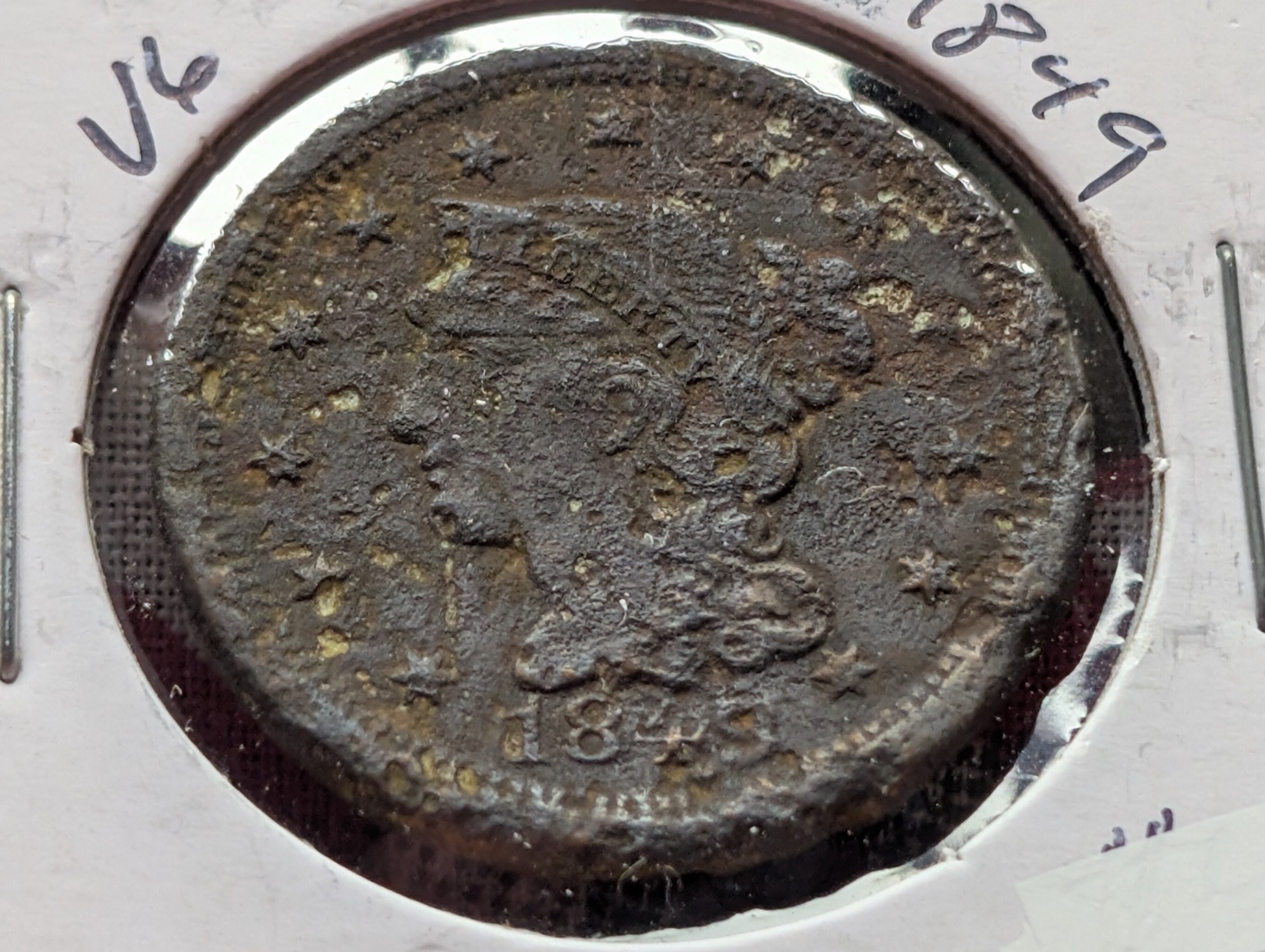 1849 Braided Hair Large Cent - 177 Years Old!