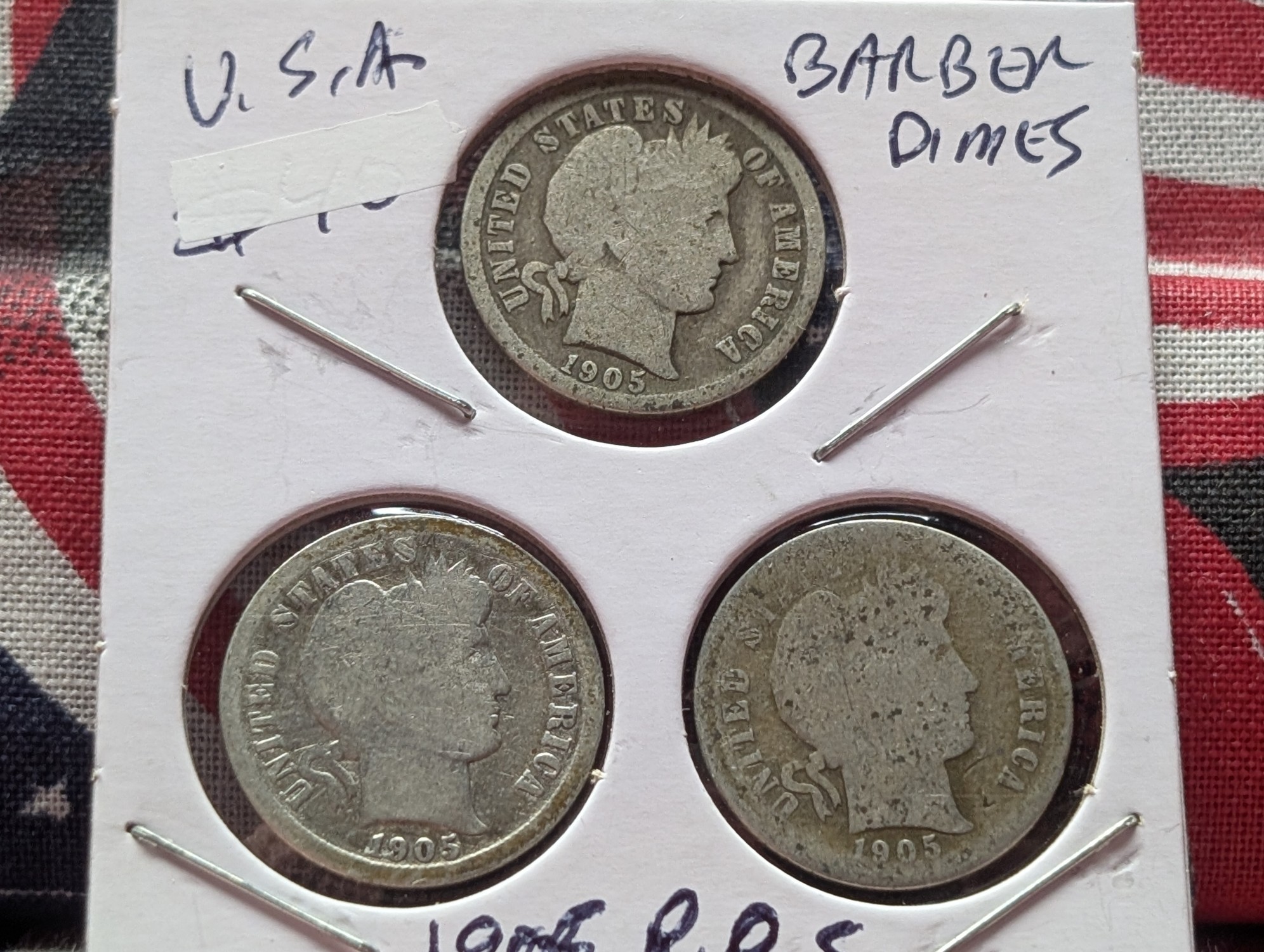 1905, 1905-O, & 1905-S Barber 90% Silver Dimes - Complete Year Set!