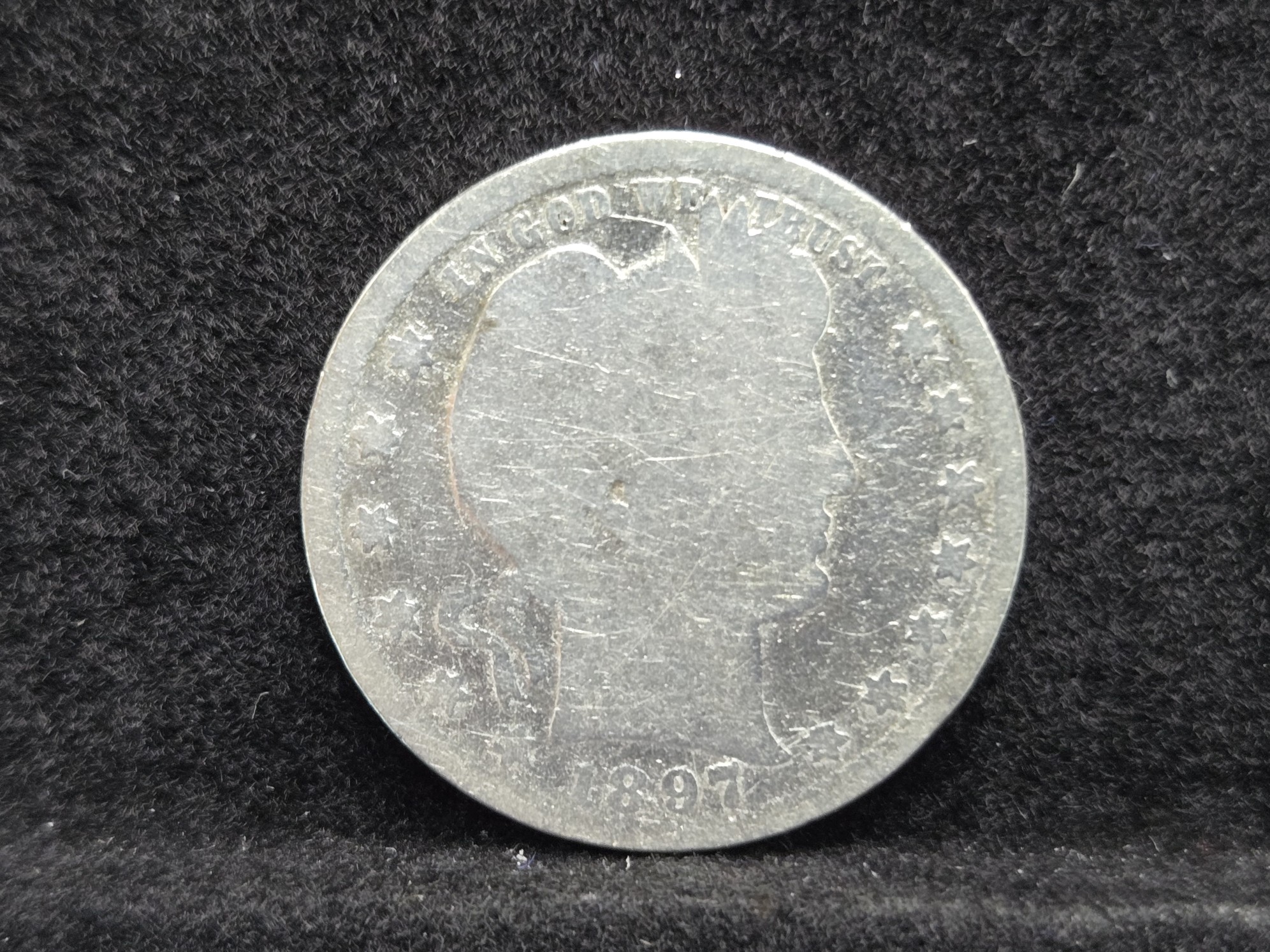 1897 Barber 90% Silver Quarter