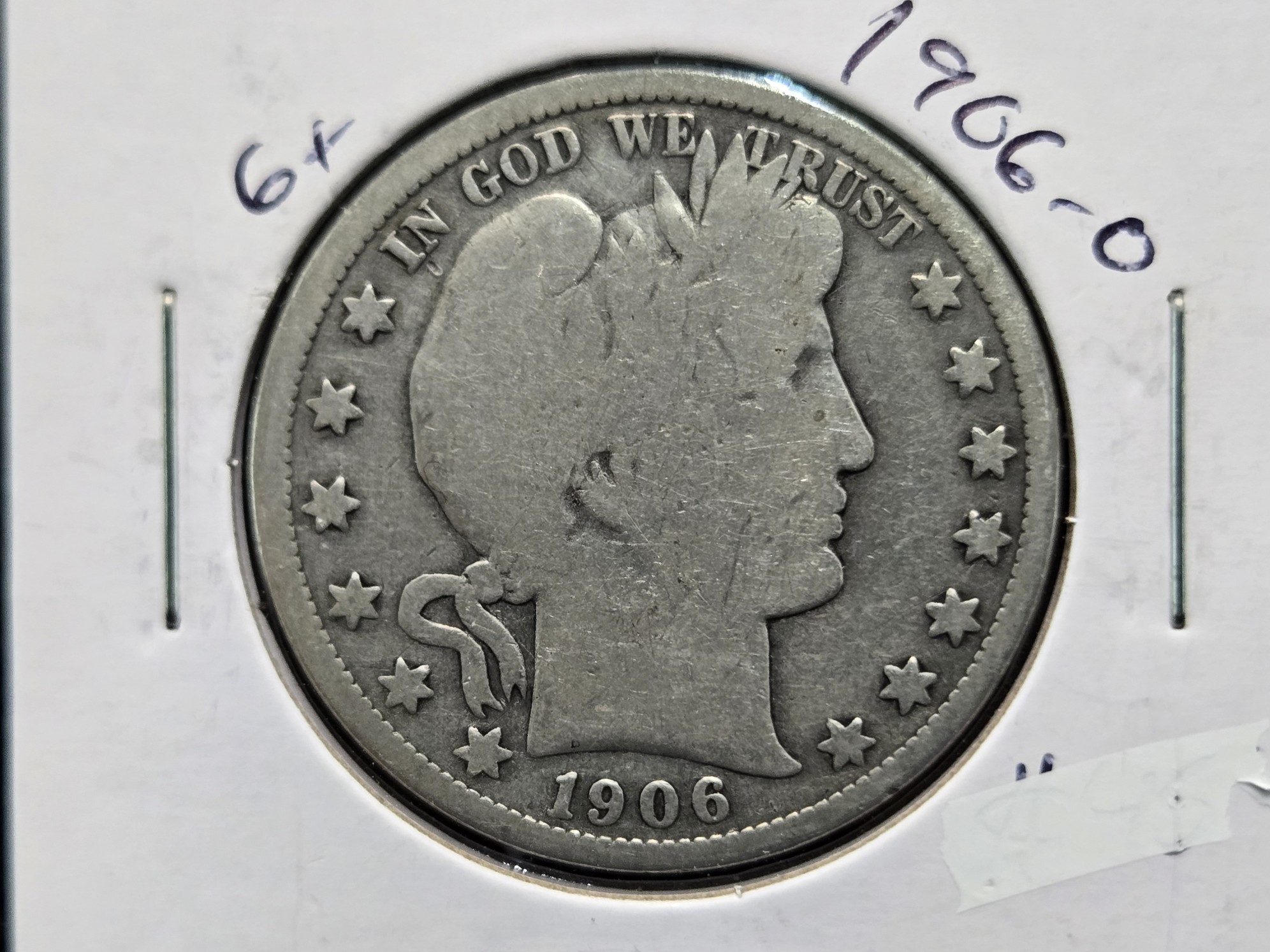 1906-O Barber 90% Silver Half Dollar