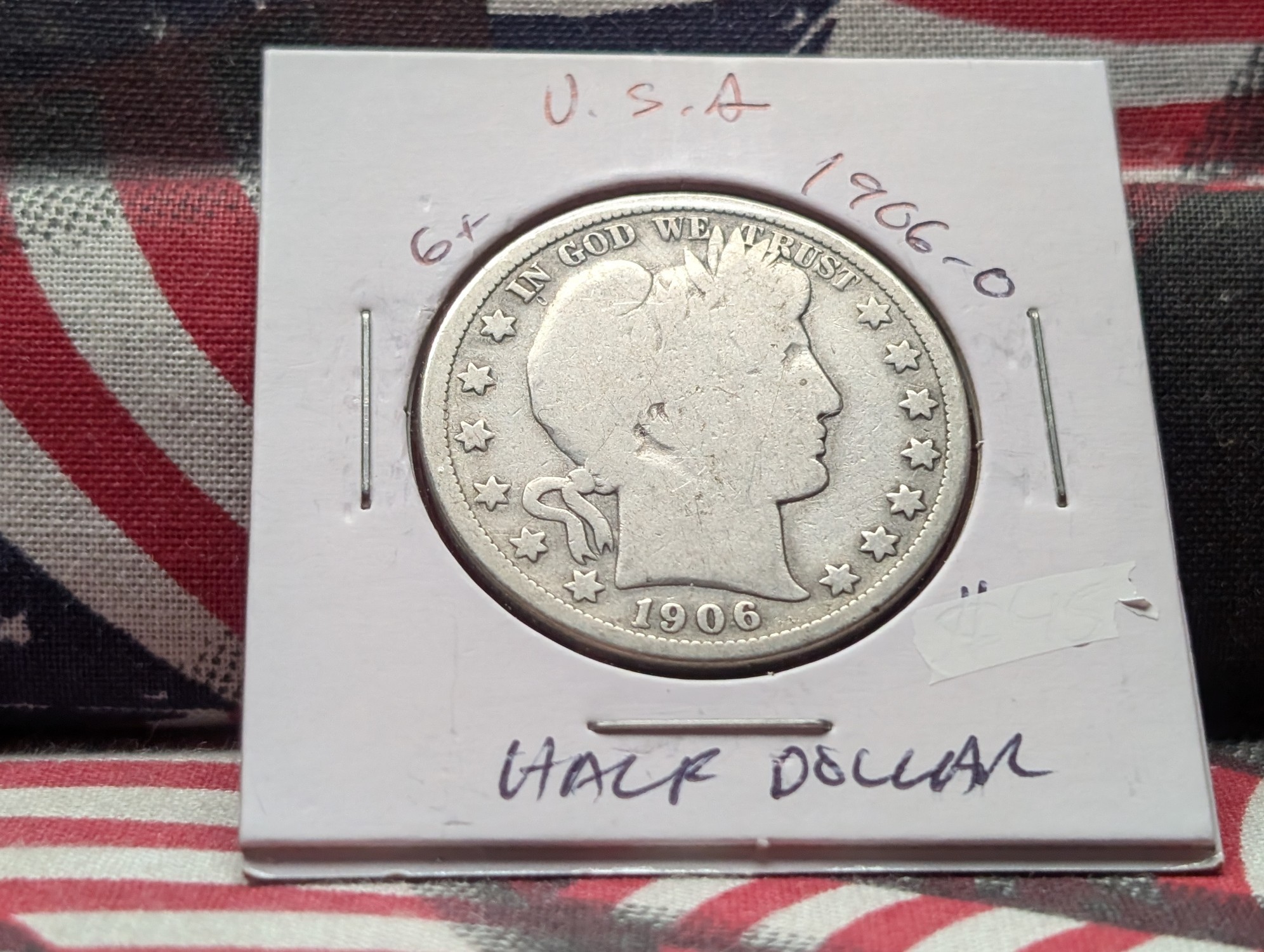 1906-O Barber 90% Silver Half Dollar