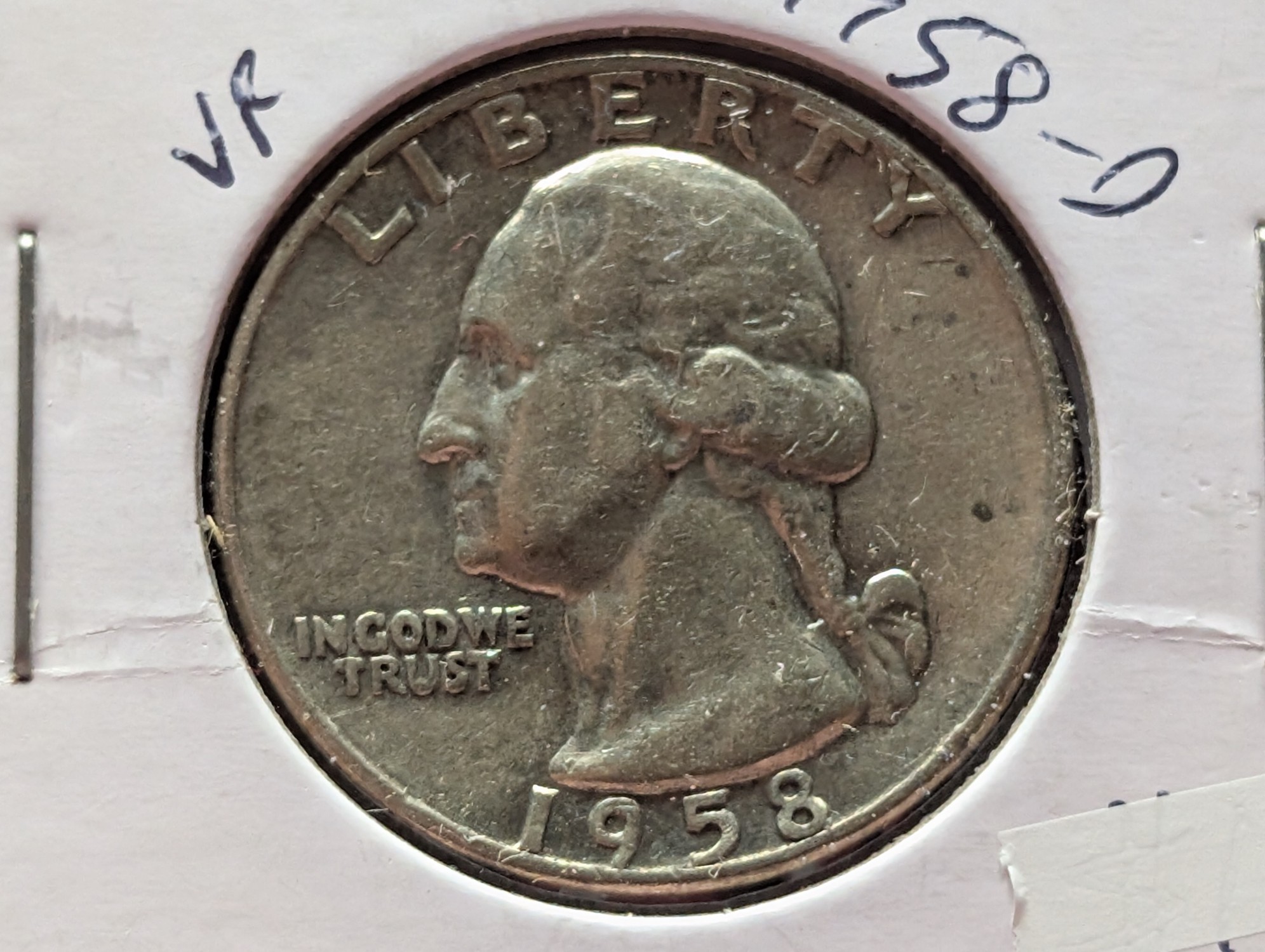 1958-D Washington 90% Silver Quarter