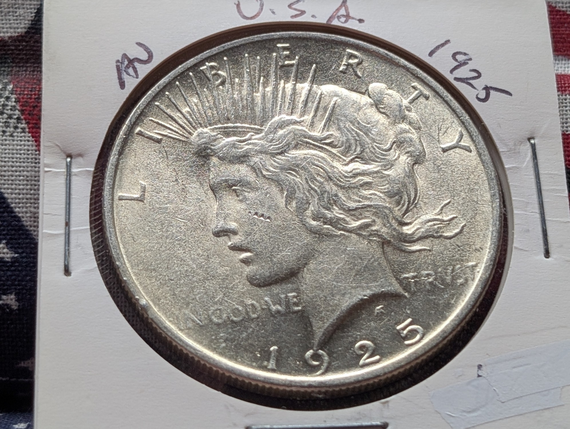 1925 Peace 90% Silver Dollar