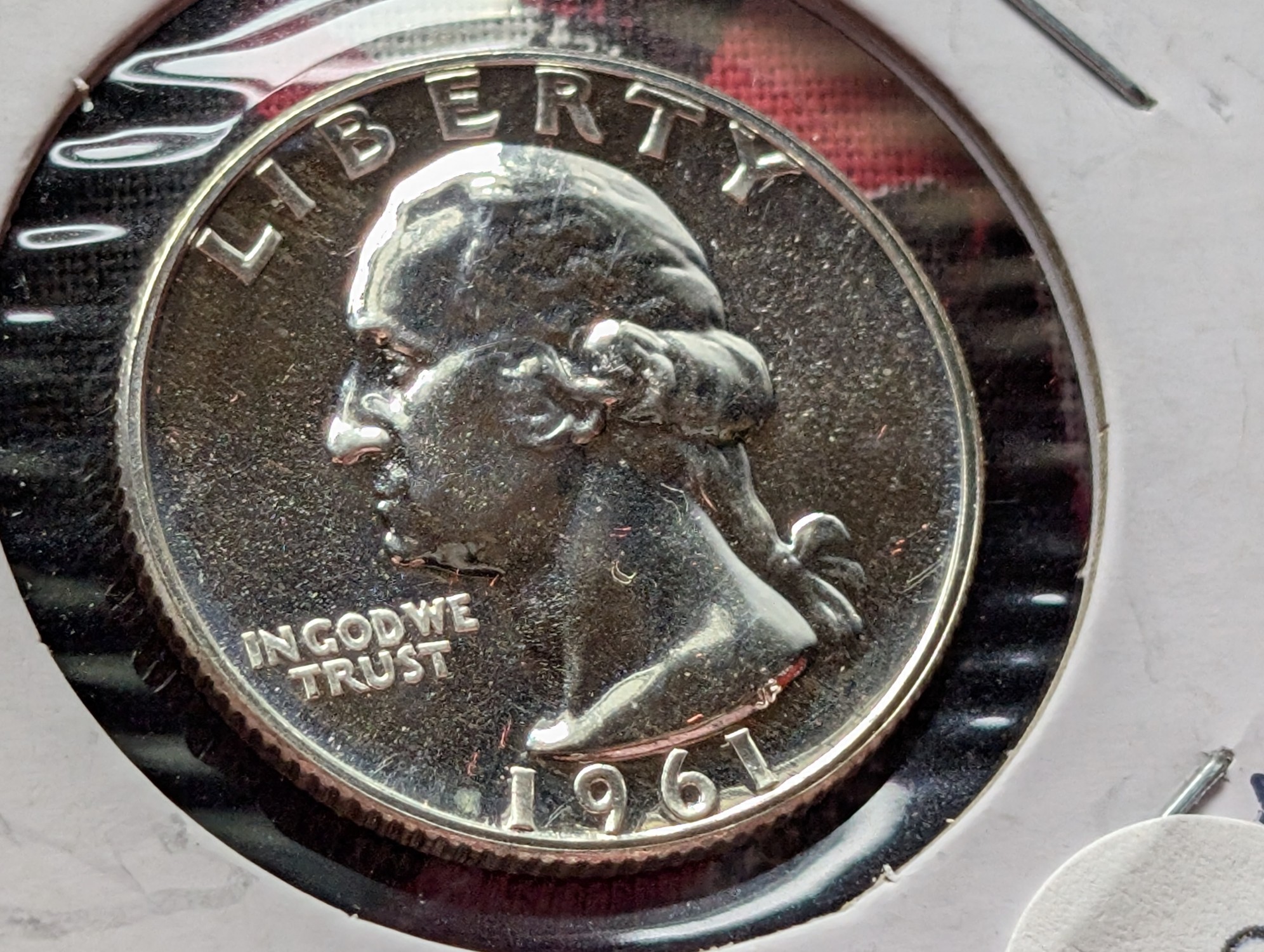 1961 PROOF Washington 90% Silver Quarter