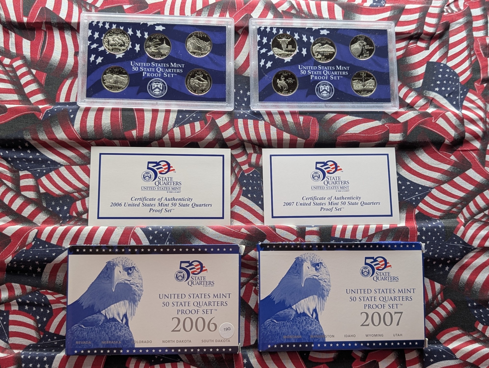 2006-S & 2007-S US Mint 50 State Quarter Proof Sets in OGP w/ COA