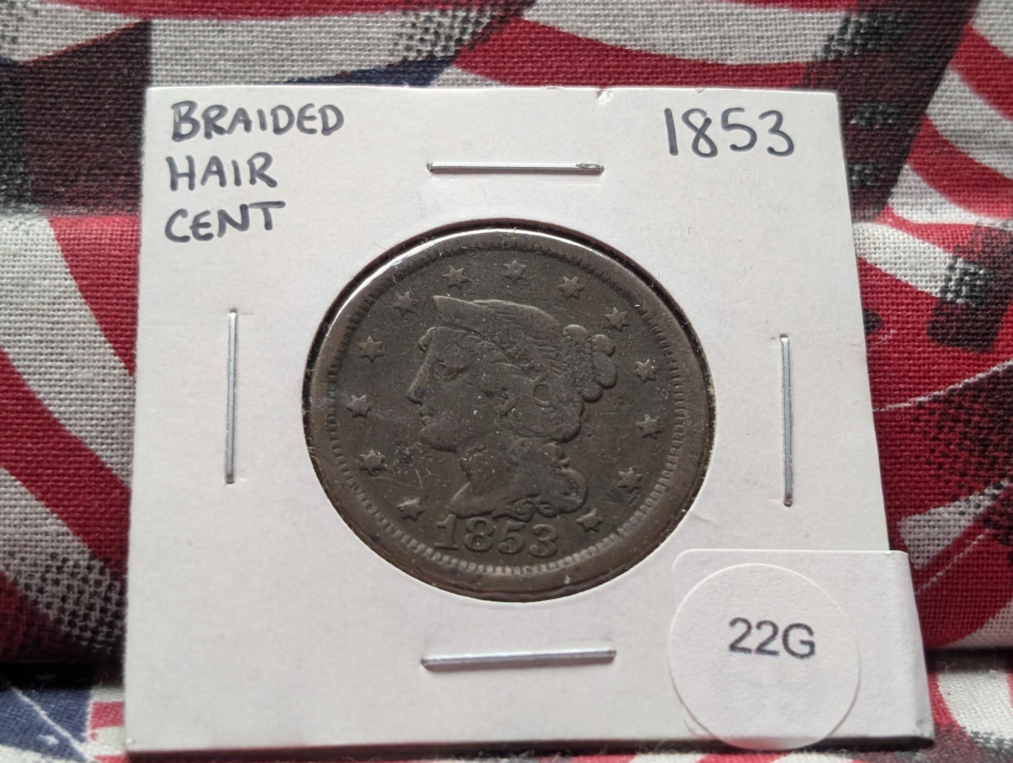 1853 Braided Hair Large Cent